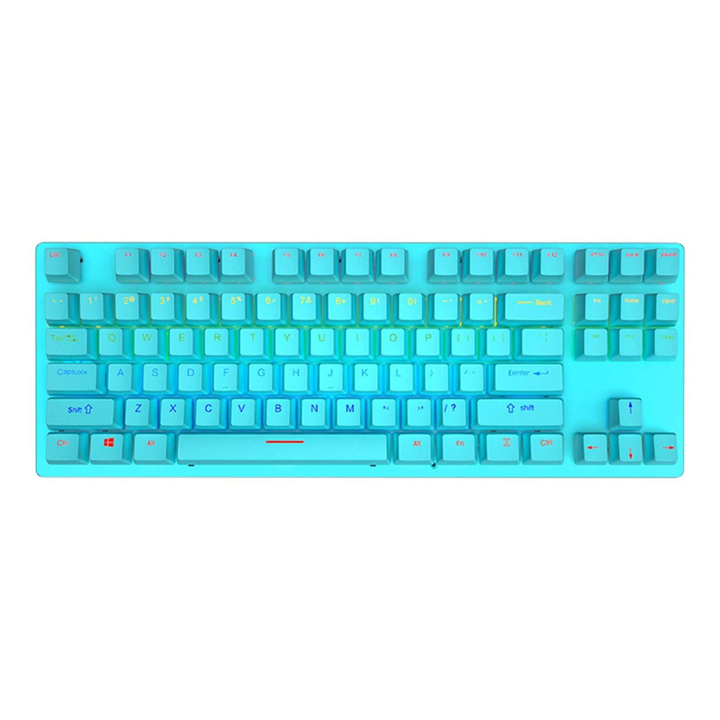 USB 87 Keys Punk Wired Gaming Keyboard Splash-Proof Design Blue