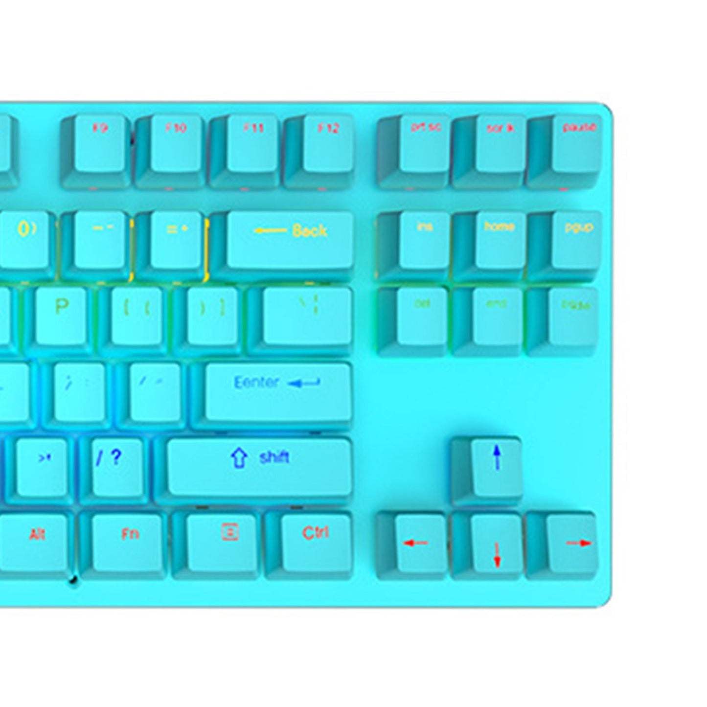 USB 87 Keys Punk Wired Gaming Keyboard Splash-Proof Design Blue