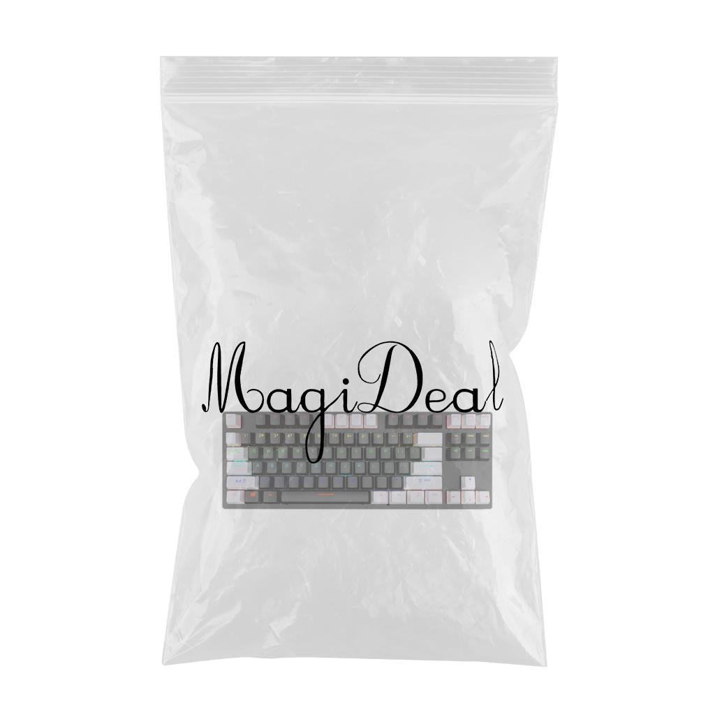 USB 87 Keys Punk Wired Gaming Keyboard Splash-Proof Design white and Black