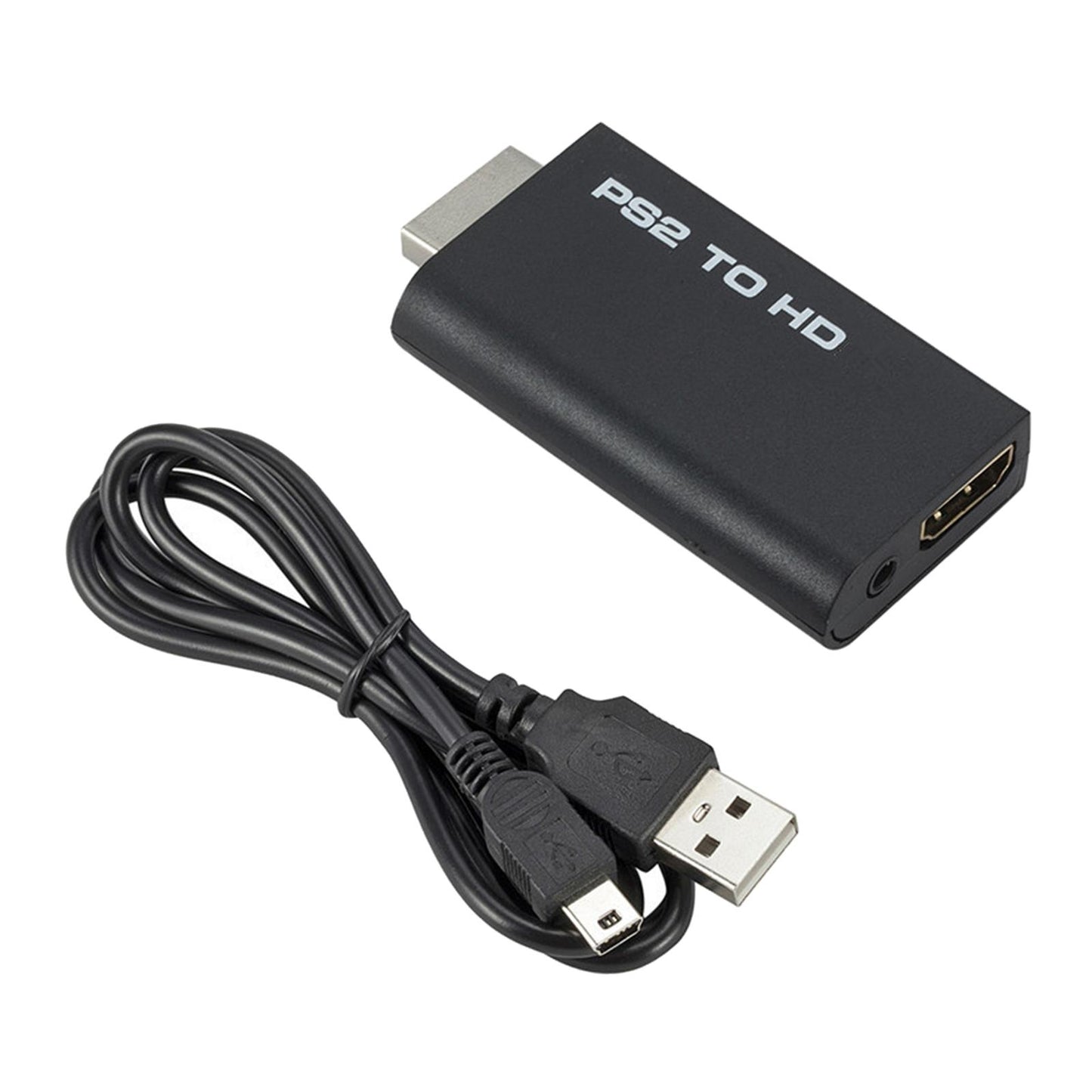 For PS2 to HDMI Converter Adapter 480p with 3.5mm Audio Output for HDTV