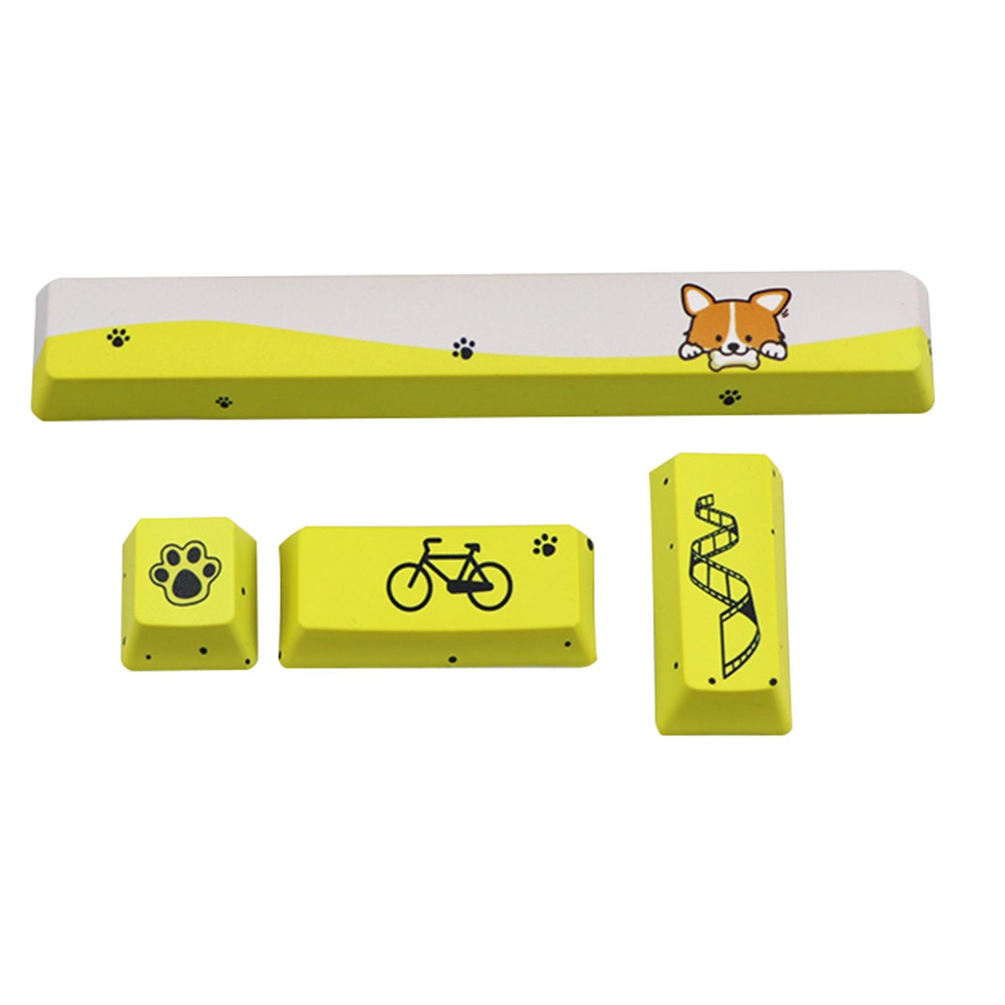 4-pack Keycaps Set PBT Five Sides Dye-Subbed Space Bar 6.25U ESC Entre keys C