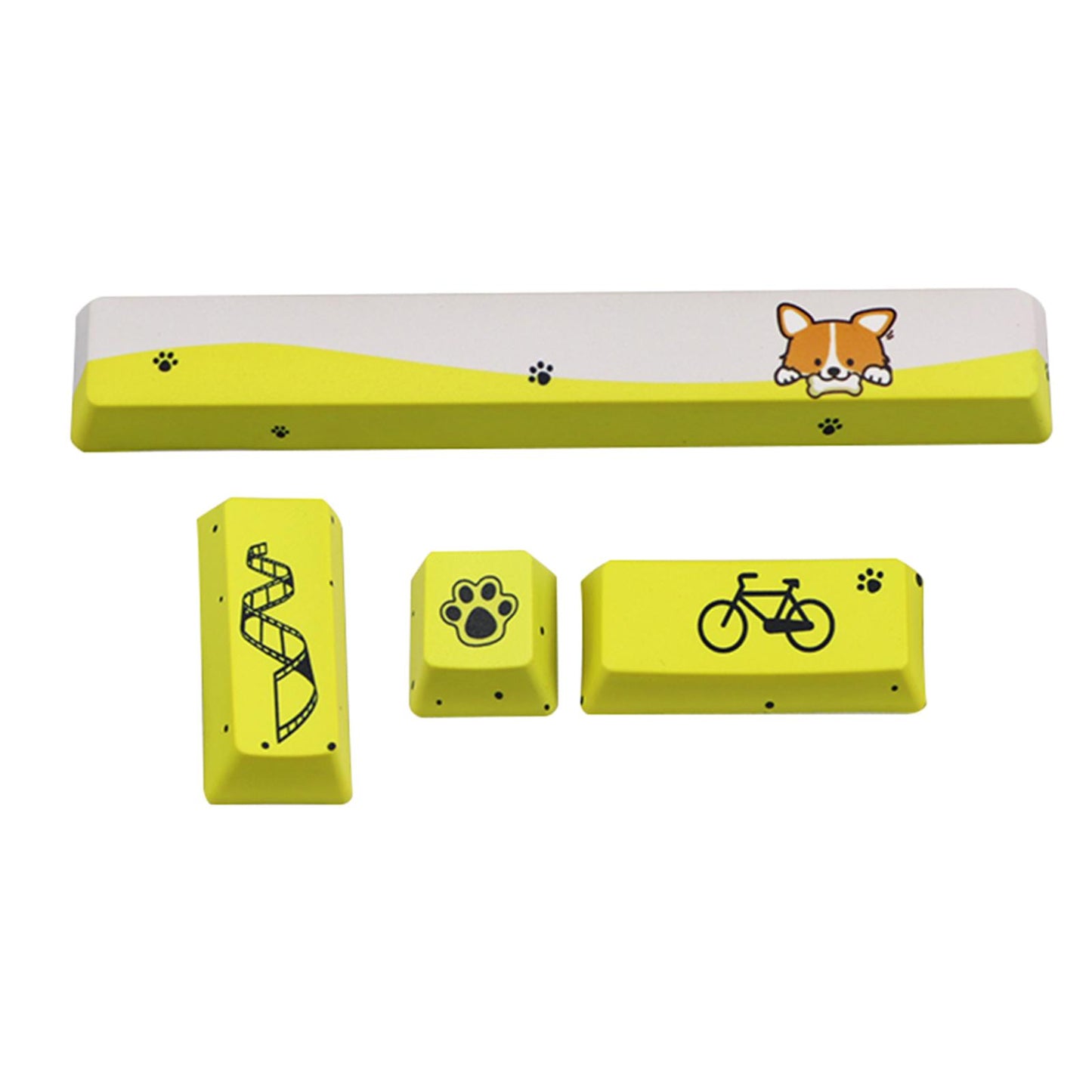 4-pack Keycaps Set PBT Five Sides Dye-Subbed Space Bar 6.25U ESC Entre keys C