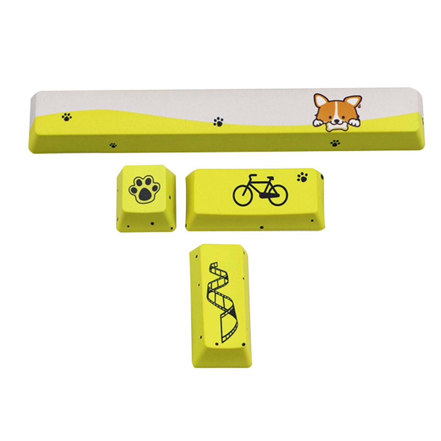 4-pack Keycaps Set PBT Five Sides Dye-Subbed Space Bar 6.25U ESC Entre keys C