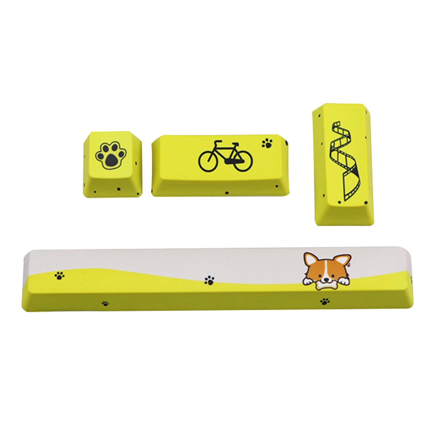 4-pack Keycaps Set PBT Five Sides Dye-Subbed Space Bar 6.25U ESC Entre keys C