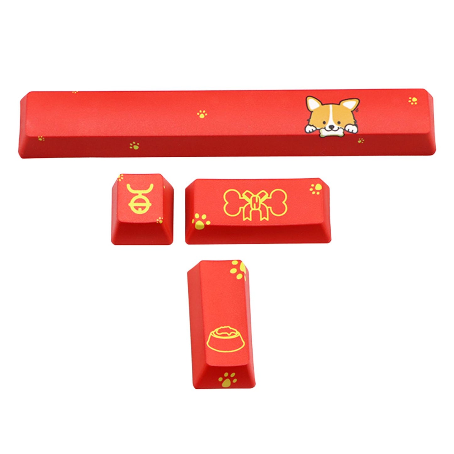 4-pack Keycaps Set PBT Five Sides Dye-Subbed Space Bar 6.25U ESC Entre keys D