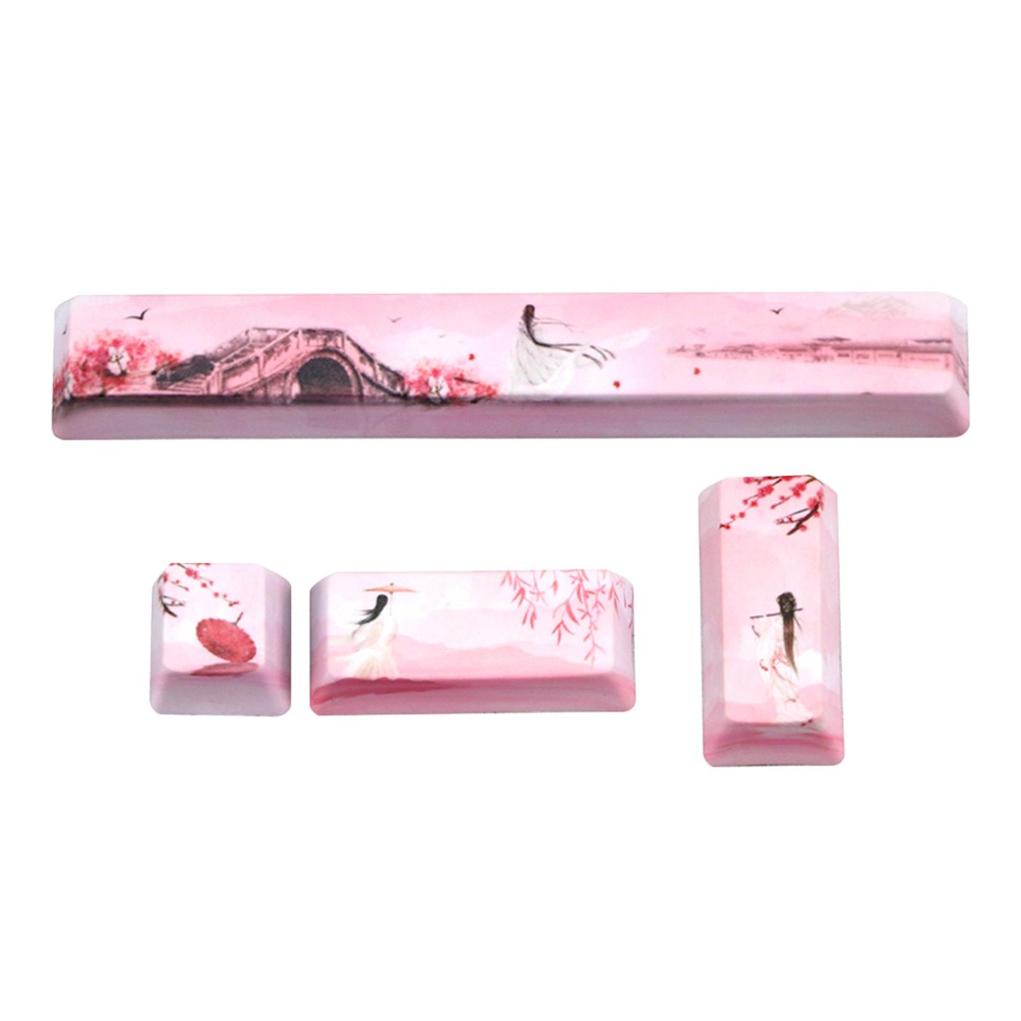 4-pack Keycaps Set PBT Five Sides Dye-Subbed Space Bar 6.25U ESC Entre keys E