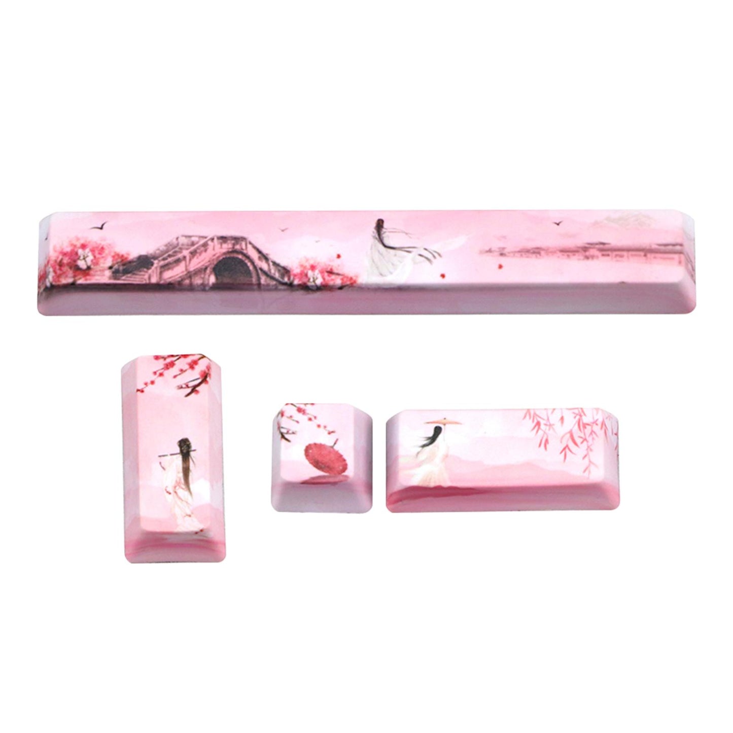 4-pack Keycaps Set PBT Five Sides Dye-Subbed Space Bar 6.25U ESC Entre keys E