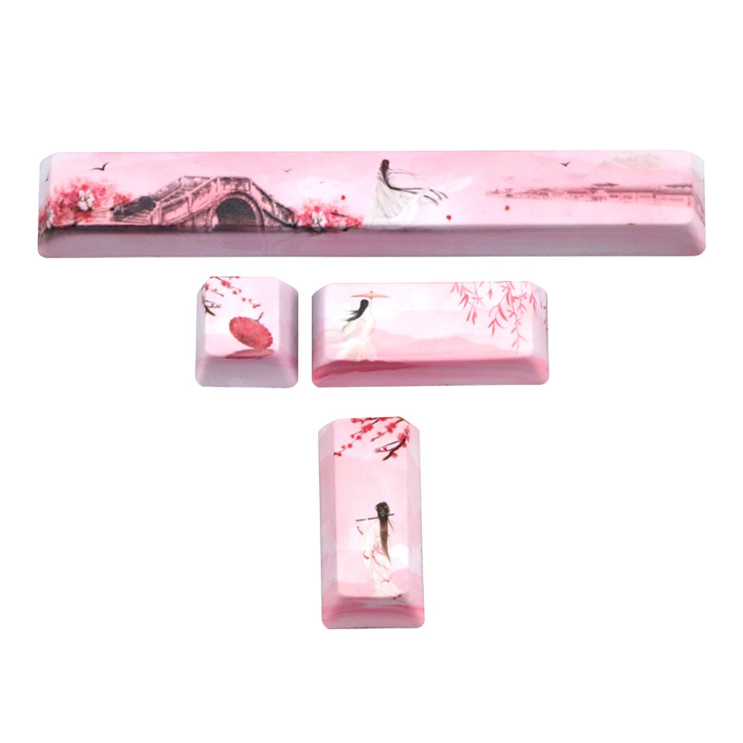 4-pack Keycaps Set PBT Five Sides Dye-Subbed Space Bar 6.25U ESC Entre keys E