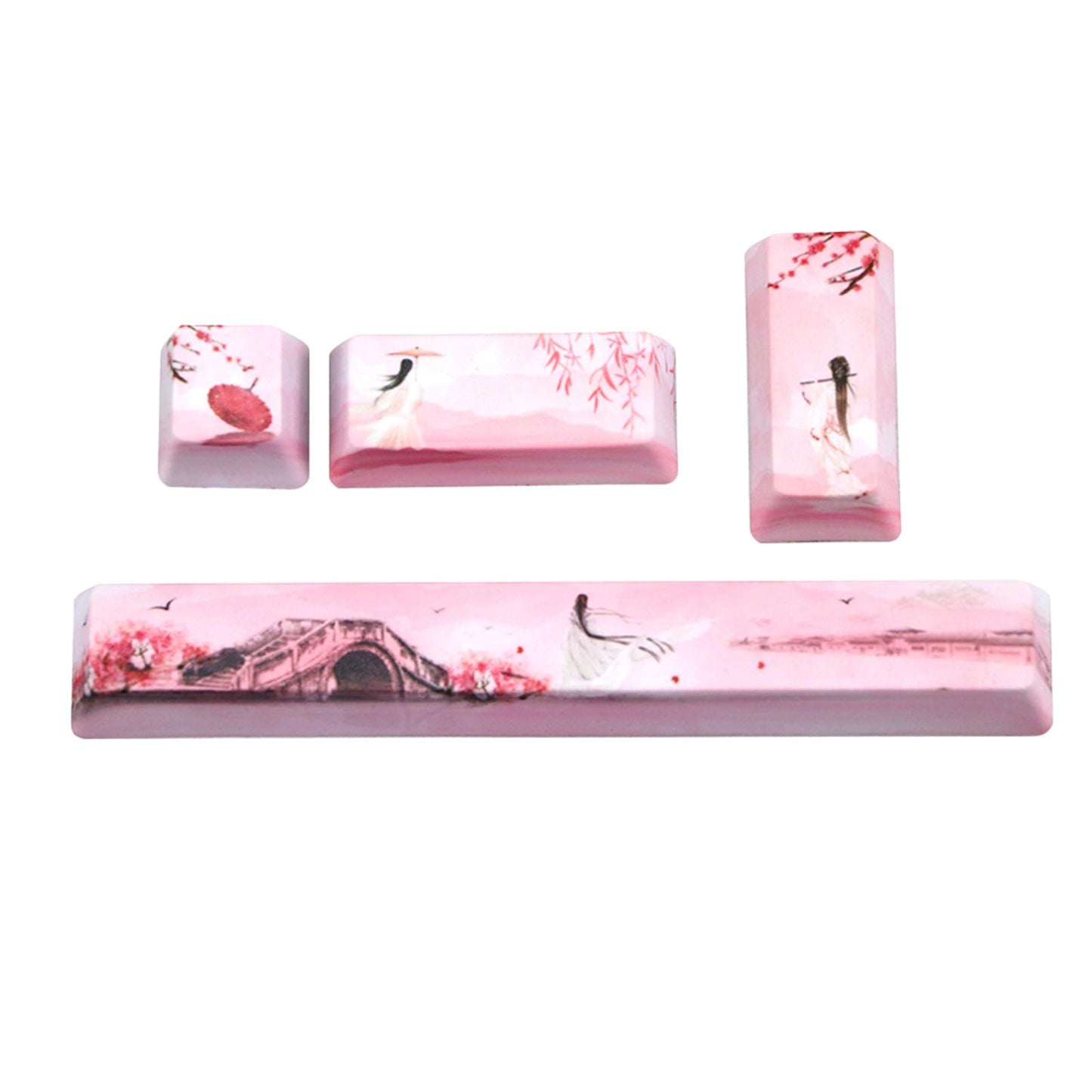 4-pack Keycaps Set PBT Five Sides Dye-Subbed Space Bar 6.25U ESC Entre keys E