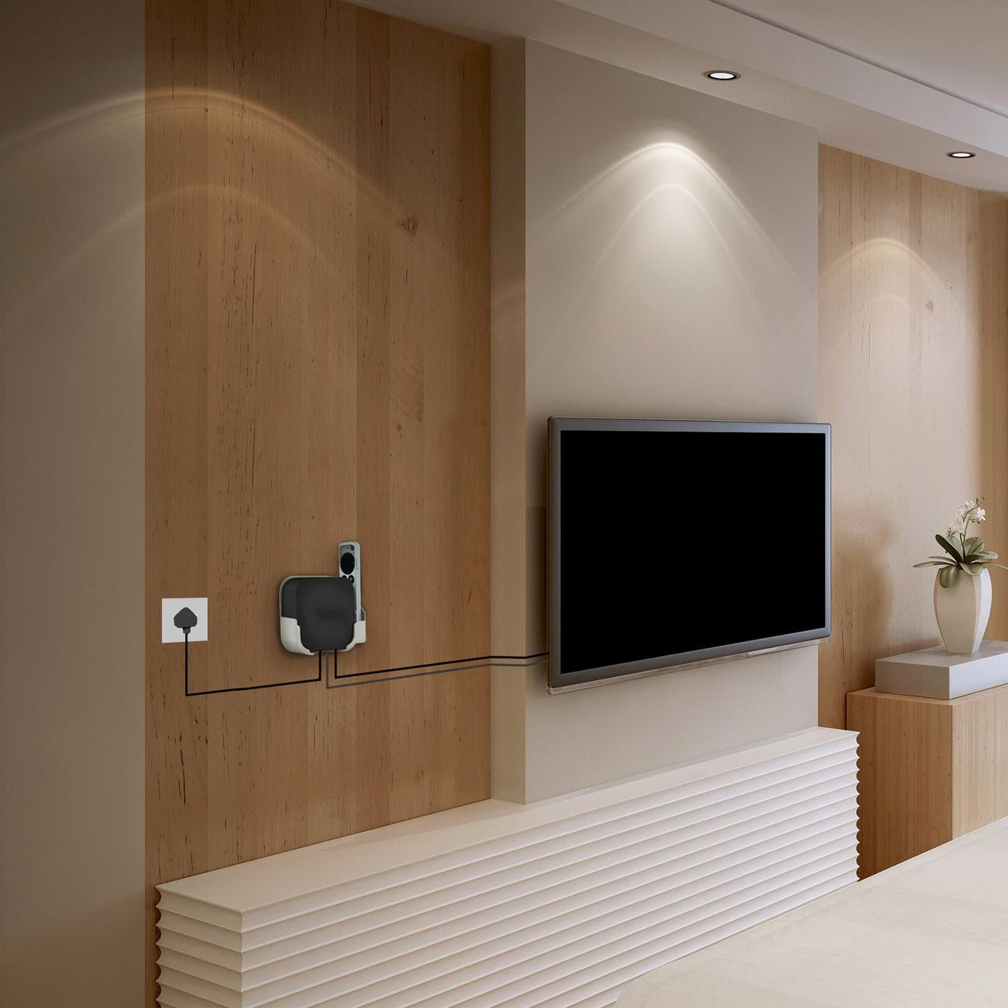 Plastic Remote Control Cover Mount Holder for Apple TV6 Black Black