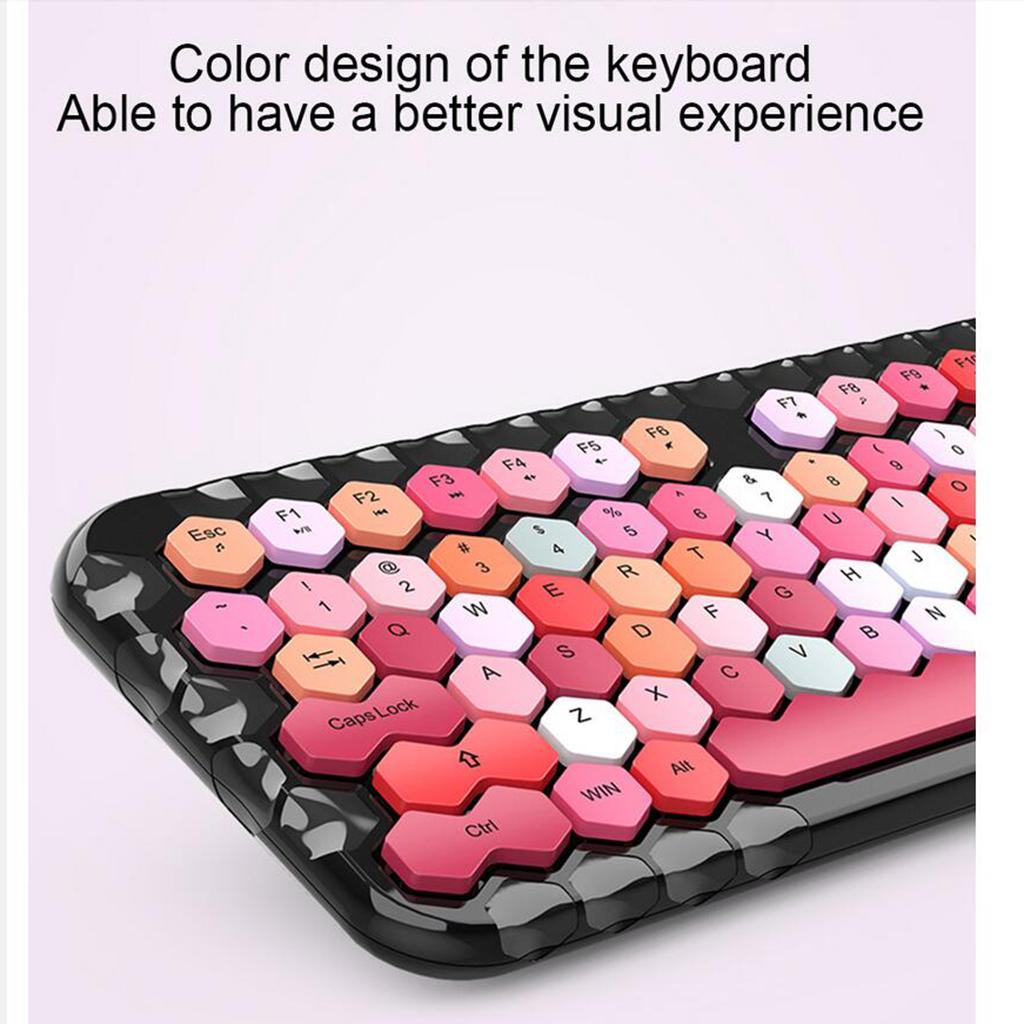 2.4GHz Wireless Keyboard and Mouse set for Mac PC/Laptop Black Mixed Color