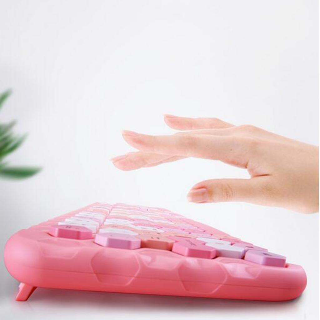 2.4GHz Wireless Keyboard and Mouse set for Mac PC/Laptop Pink Mixed Color