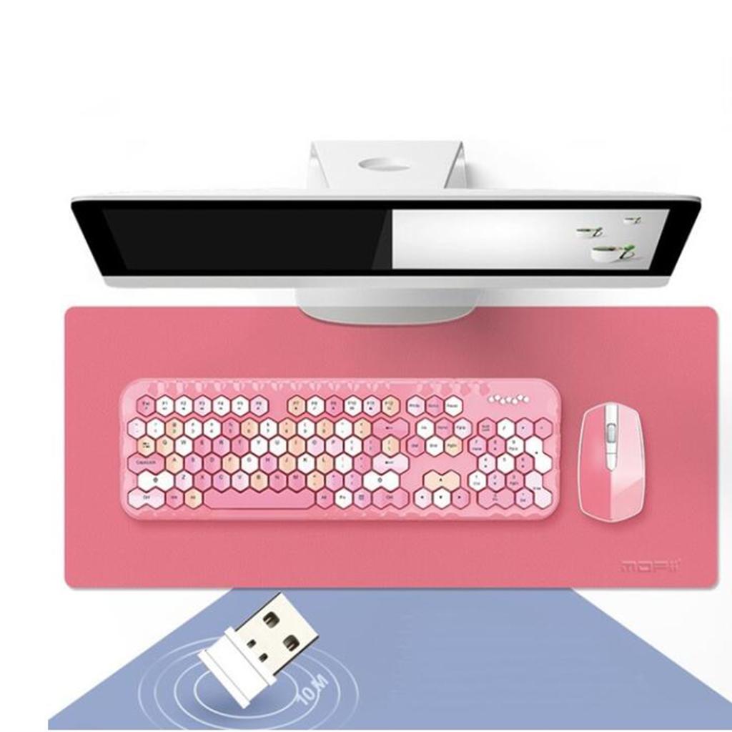 2.4GHz Wireless Keyboard and Mouse set for Mac PC/Laptop Pink Mixed Color