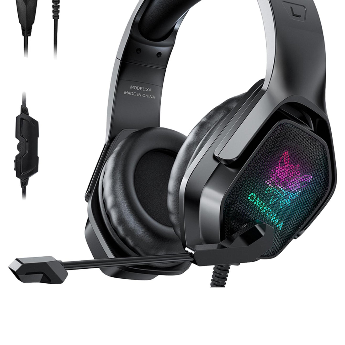 Gaming Headset w/Mic RGB LED Headphones Stereo Bass For PS5/PS4/PC