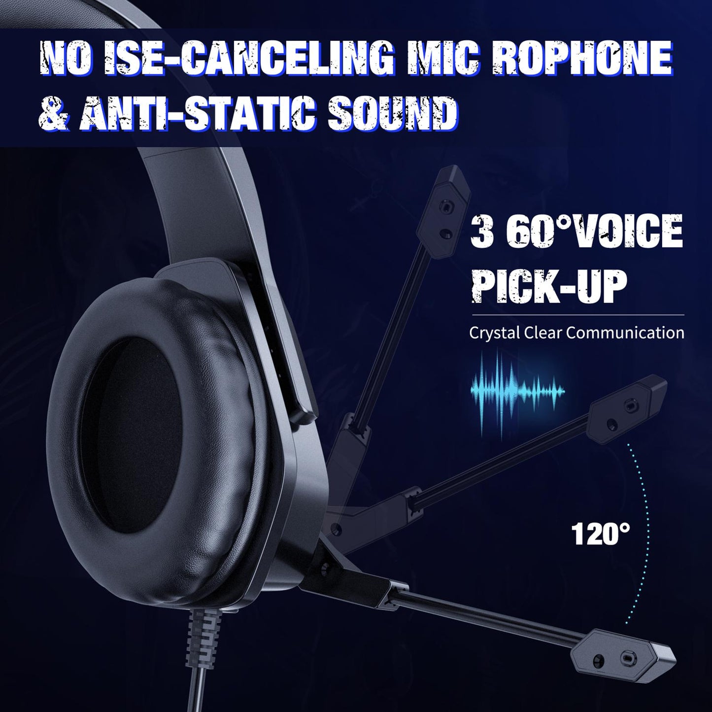 Gaming Headset w/Mic RGB LED Headphones Stereo Bass For PS5/PS4/PC
