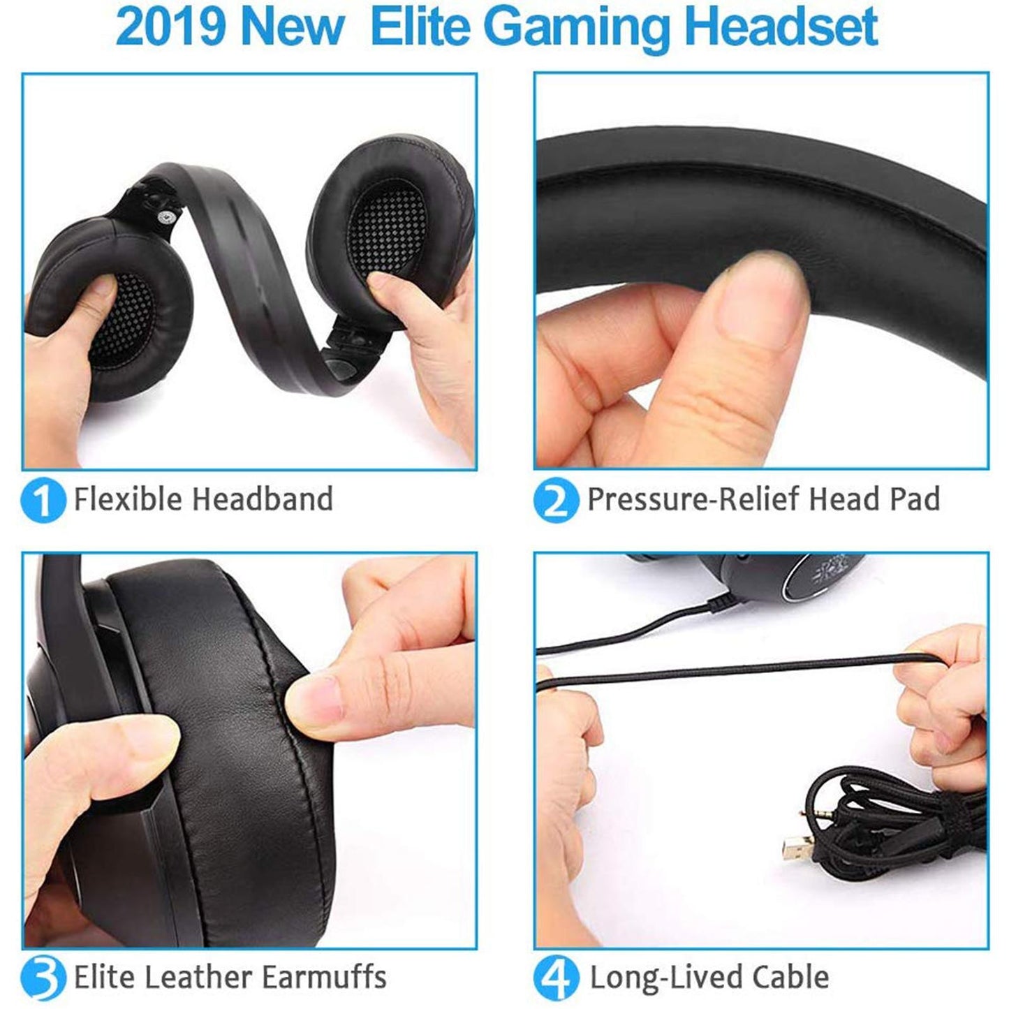 RGB Wired Gaming Headset Headphone with Microphone for PS4 for iPad Laptop