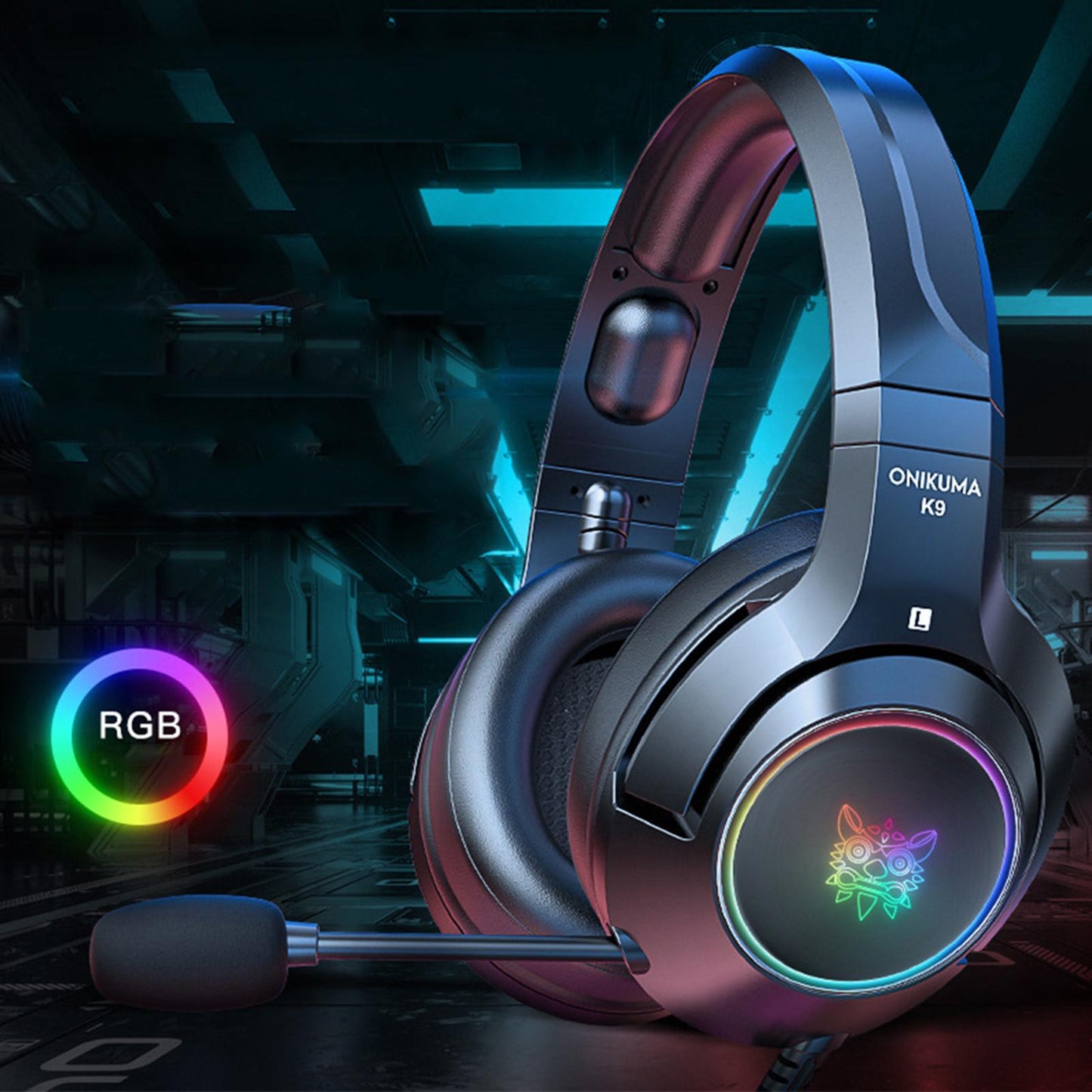 RGB Wired Gaming Headset Headphone with Microphone for PS4 for iPad Laptop
