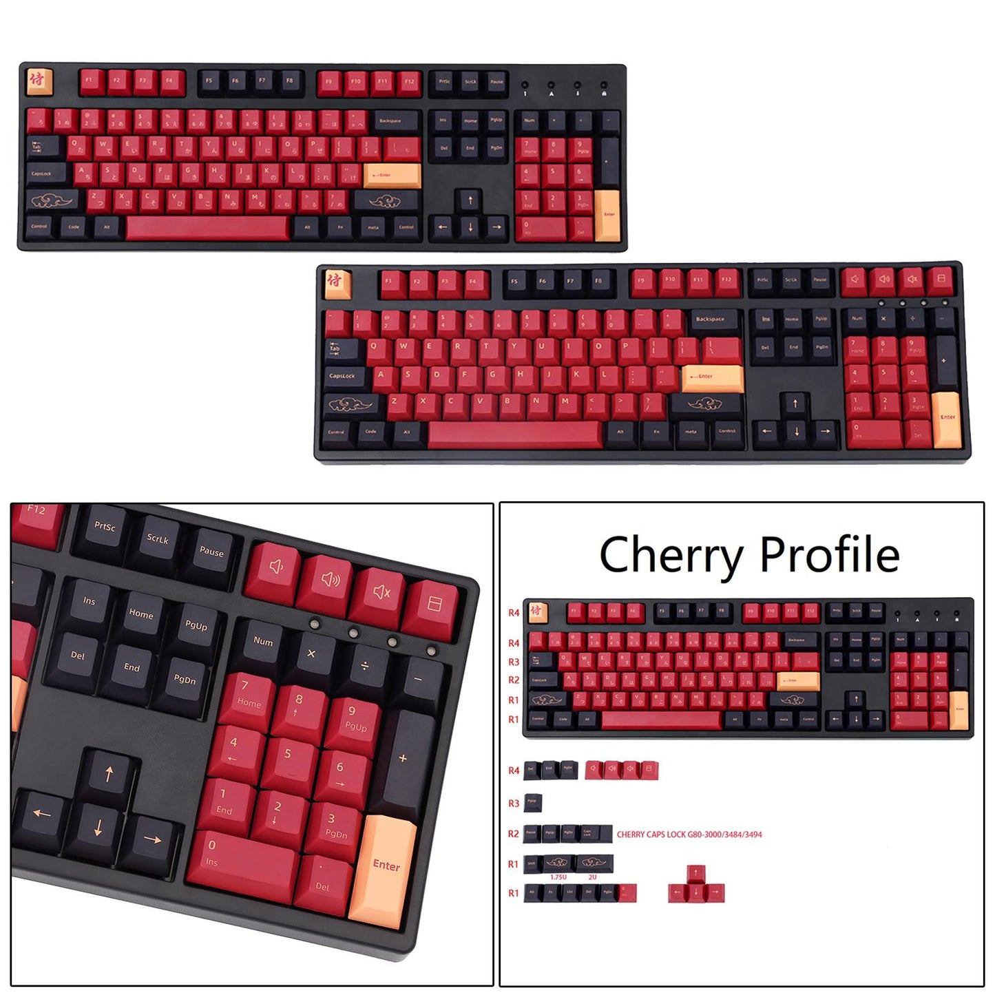 DIY PBT 130 Keys Keycaps Cherry Profile for Mechanical Keyboard English Only