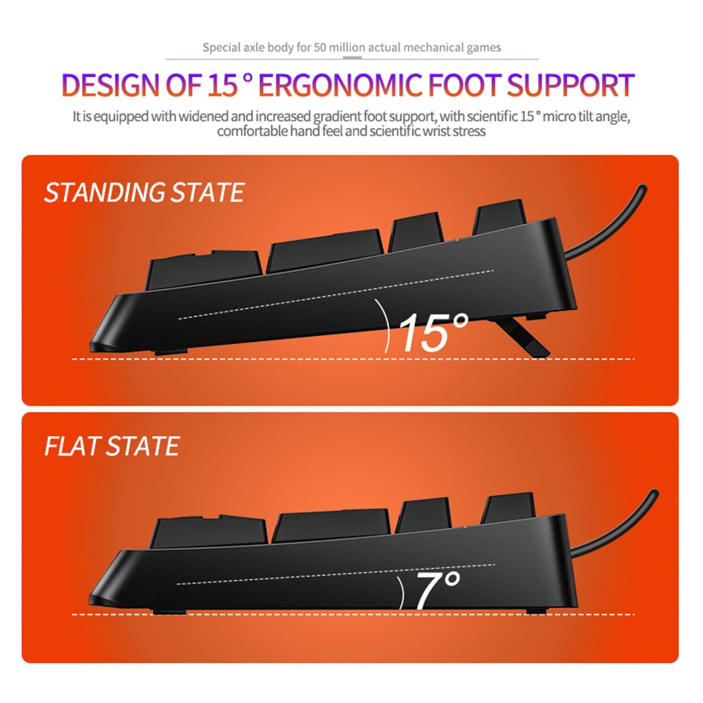 Wired Detachable Panel for Gaming Computer Desktop Mixed Light Black