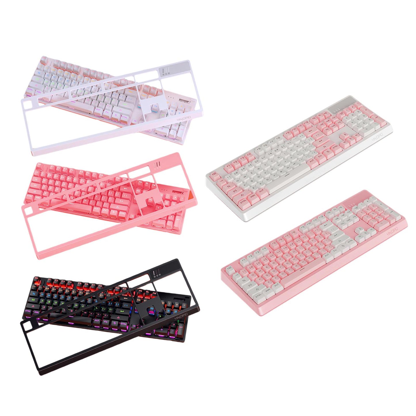 Wired Detachable Panel for Gaming Computer Desktop Mixed Light Black