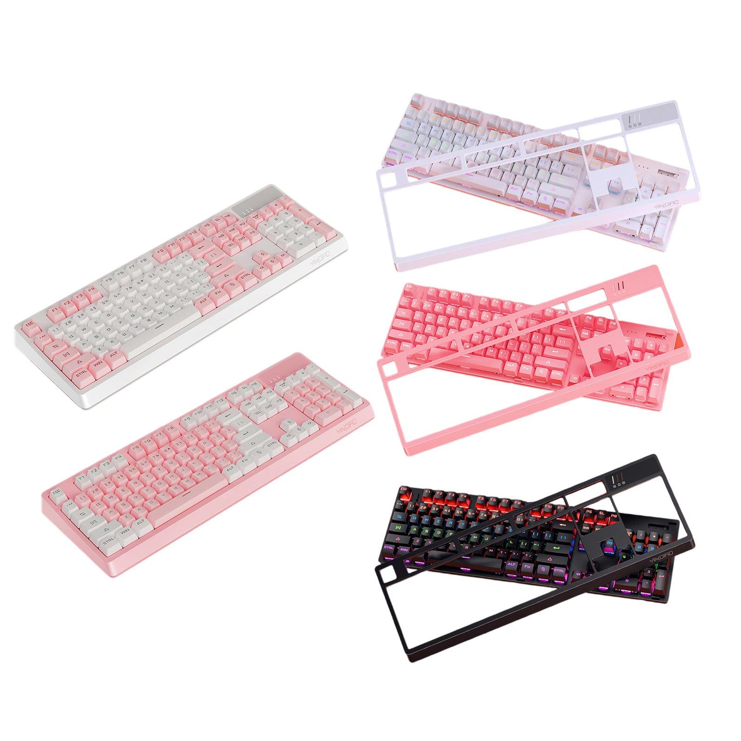 Wired Detachable Panel for Gaming Computer Desktop Mixed Light Black