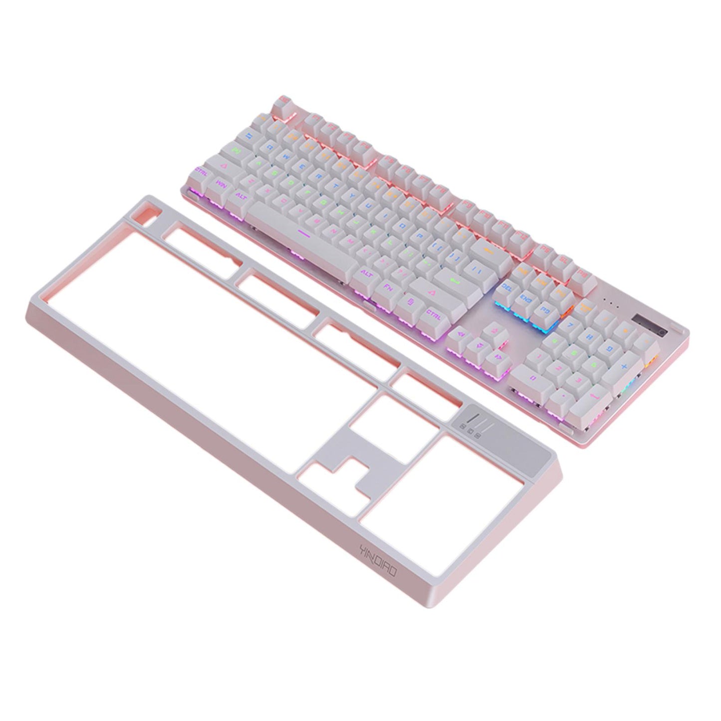 Wired Detachable Panel for Gaming Computer Desktop Mixed Light White