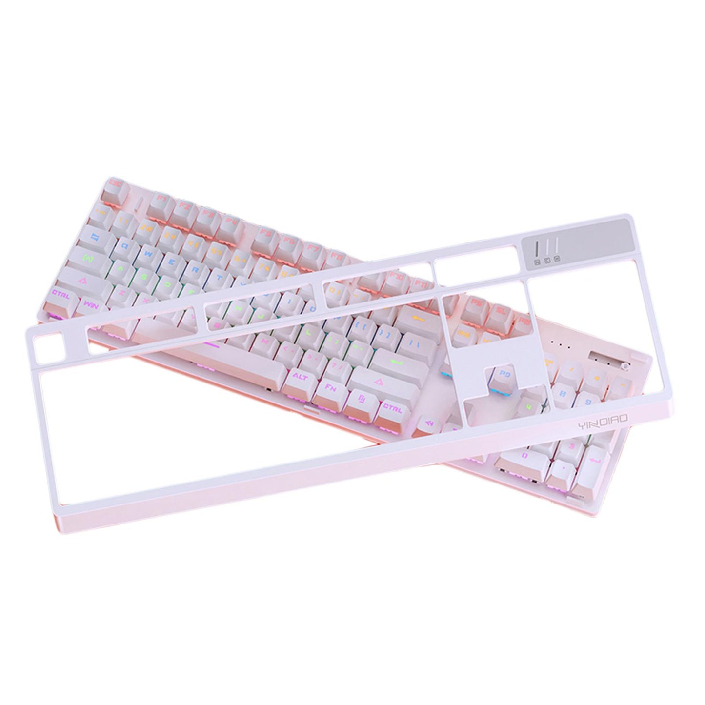 Wired Detachable Panel for Gaming Computer Desktop Mixed Light White