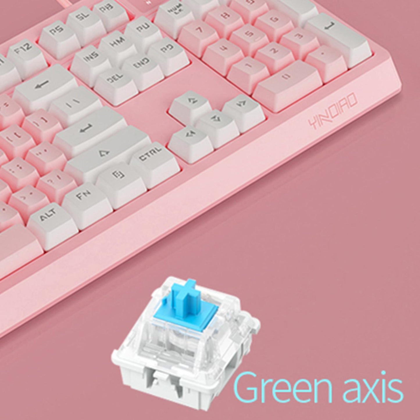 Wired Detachable Panel for Gaming Computer Desktop White Light Pink White