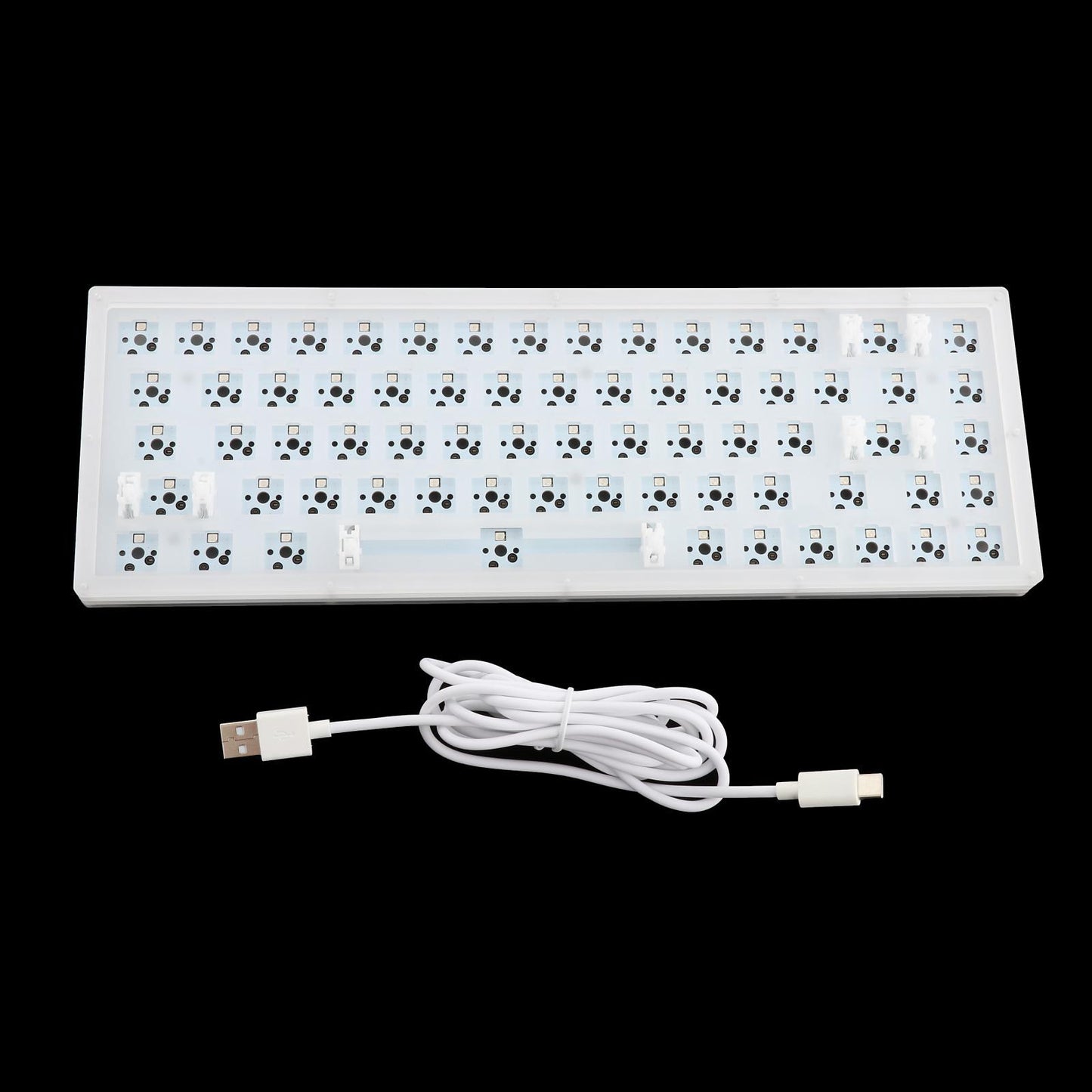 Layout Acrylic Transparent Case DIY Kit 68 Keys Mechanical Keyboard Hot Swap