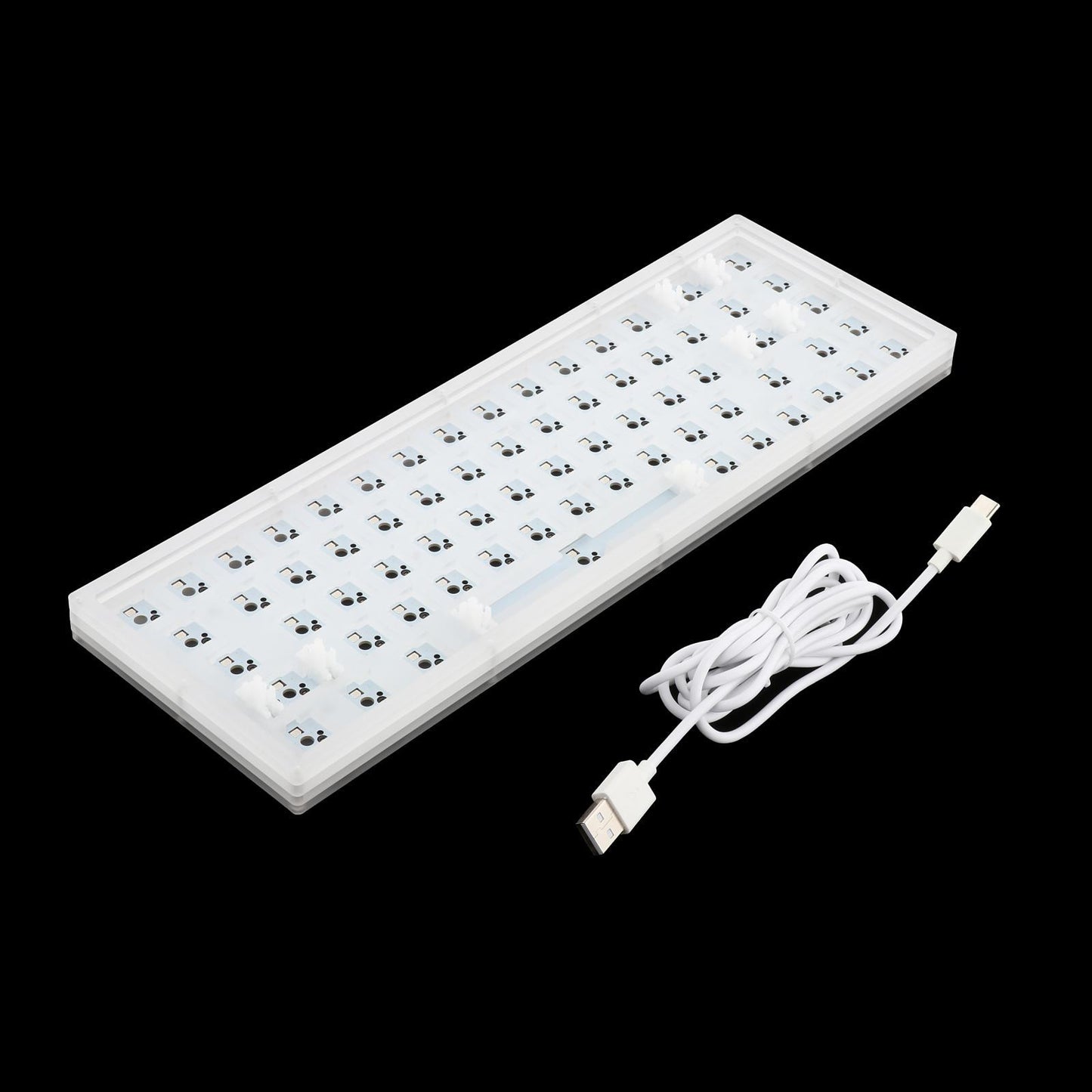 Layout Acrylic Transparent Case DIY Kit 68 Keys Mechanical Keyboard Hot Swap
