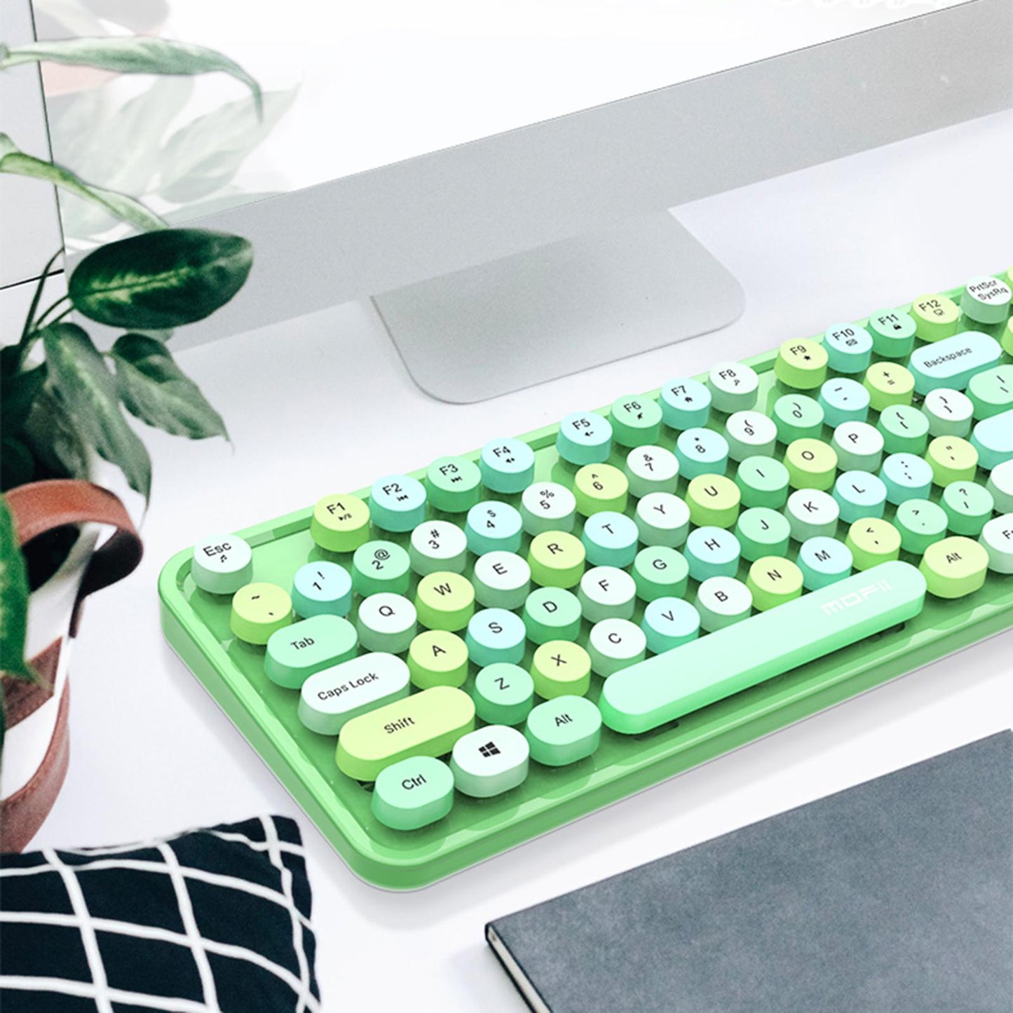 Mini Wireless 2.4G Keyboard with Mouse Combo with Number Pad White