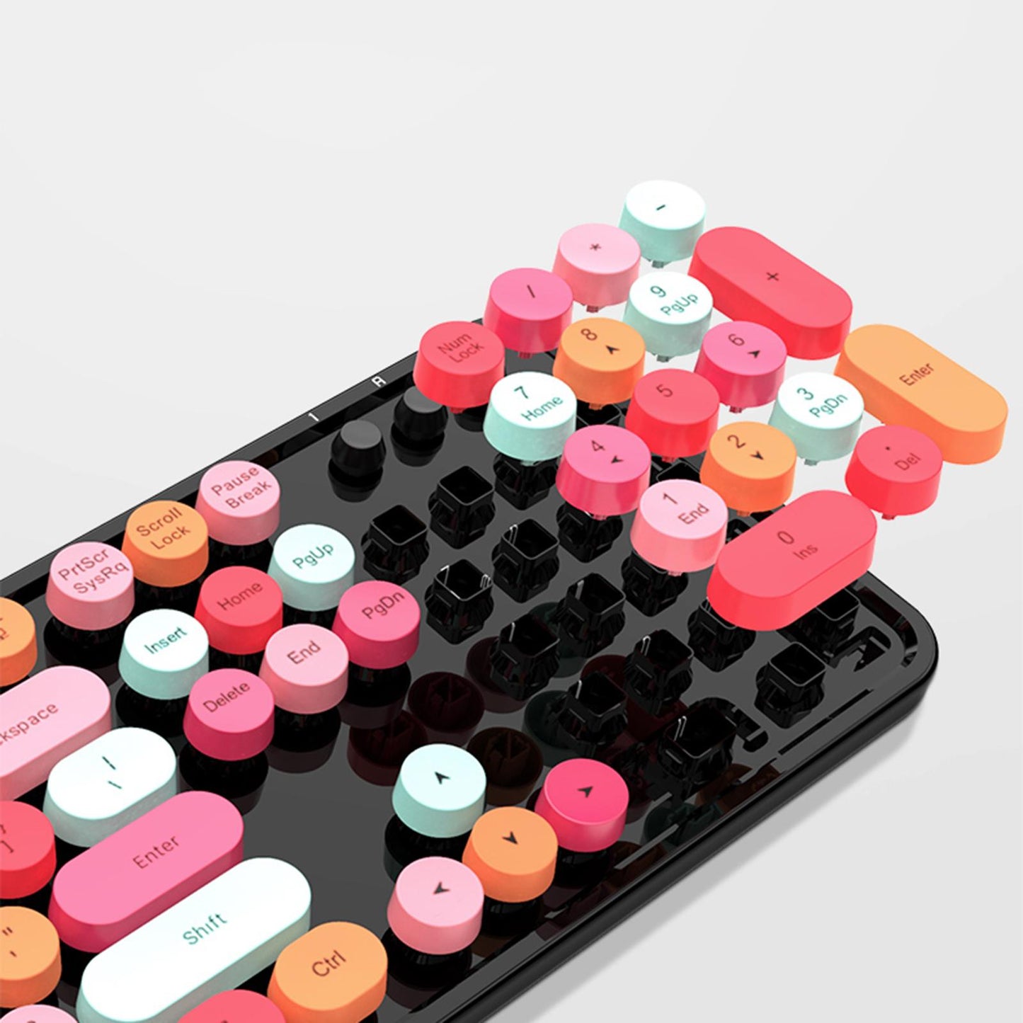 Mini Wireless 2.4G Keyboard with Mouse Combo with Number Pad Colorful