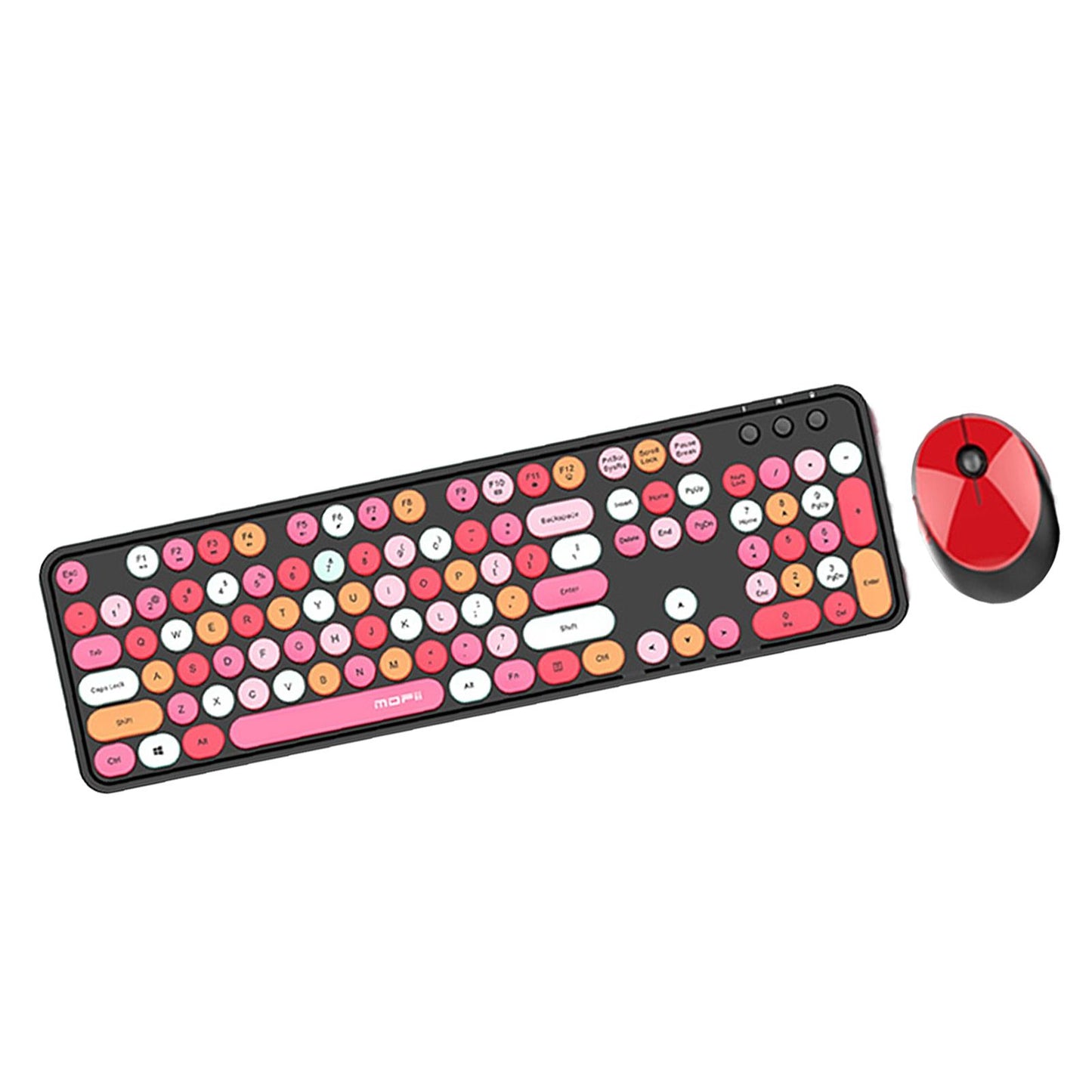 Mini Wireless 2.4G Keyboard with Mouse Combo with Number Pad Colorful