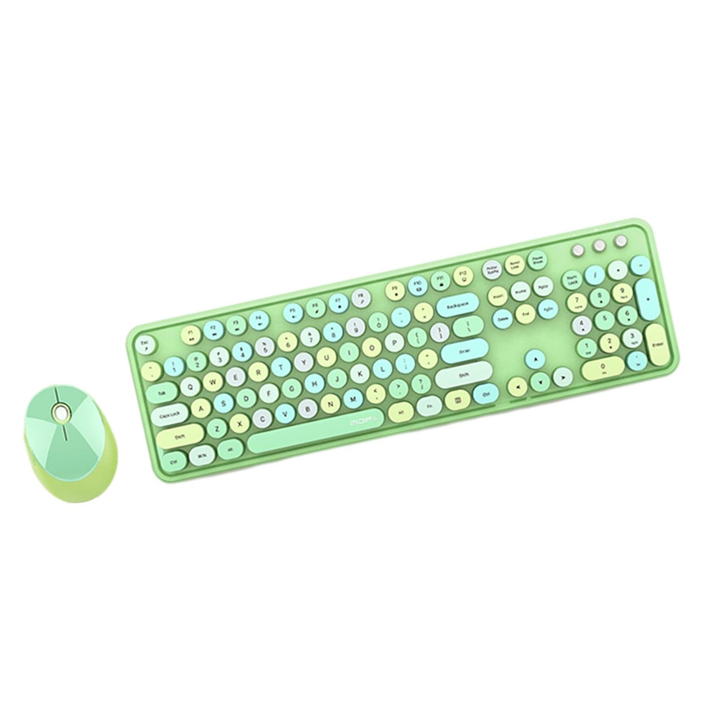 Mini Wireless 2.4G Keyboard with Mouse Combo with Number Pad Green
