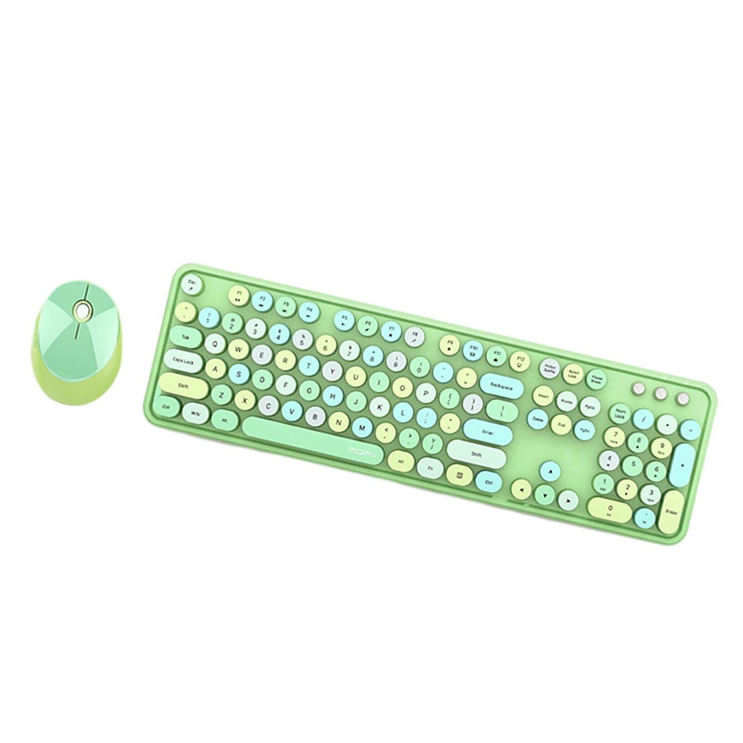 Mini Wireless 2.4G Keyboard with Mouse Combo with Number Pad Green
