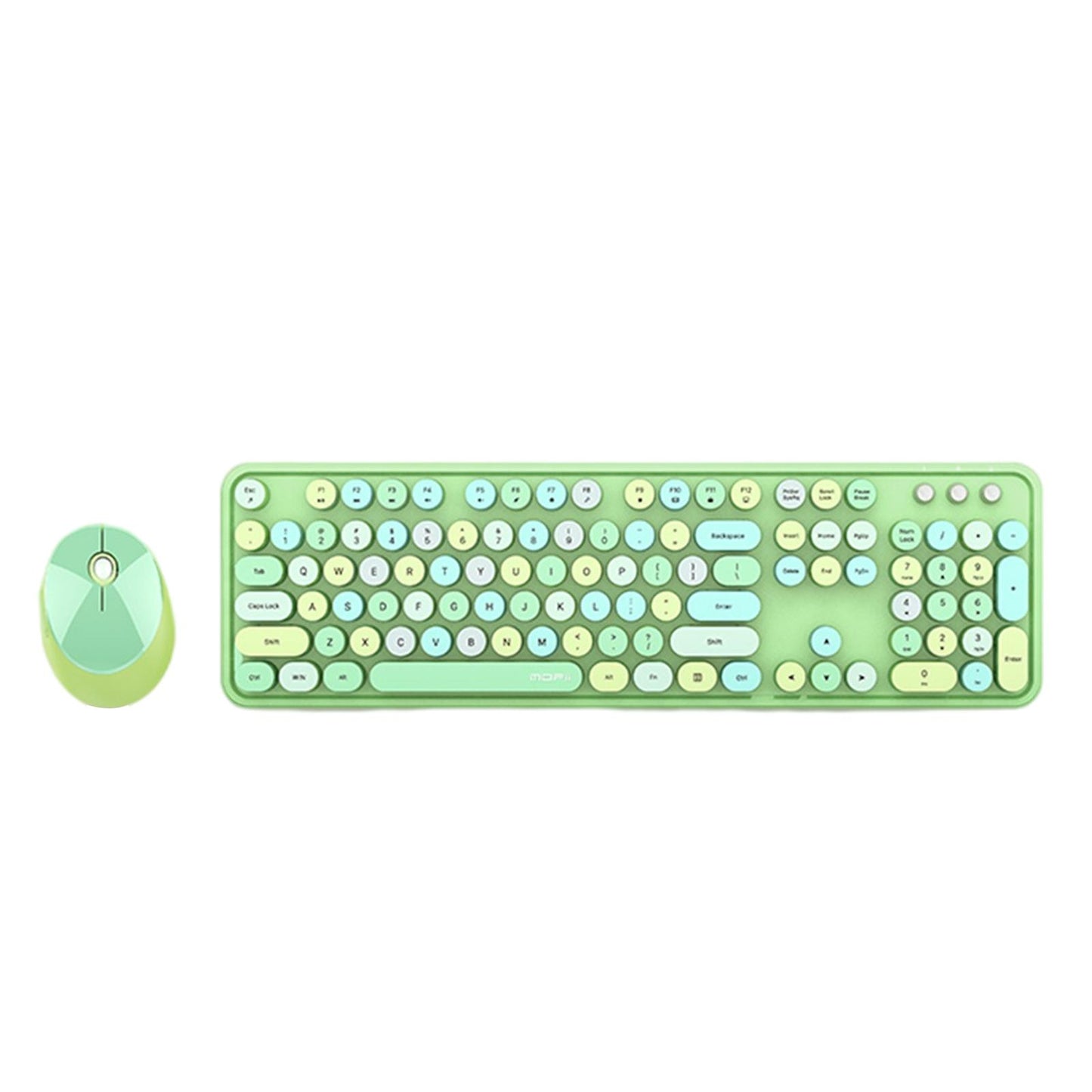 Mini Wireless 2.4G Keyboard with Mouse Combo with Number Pad Green