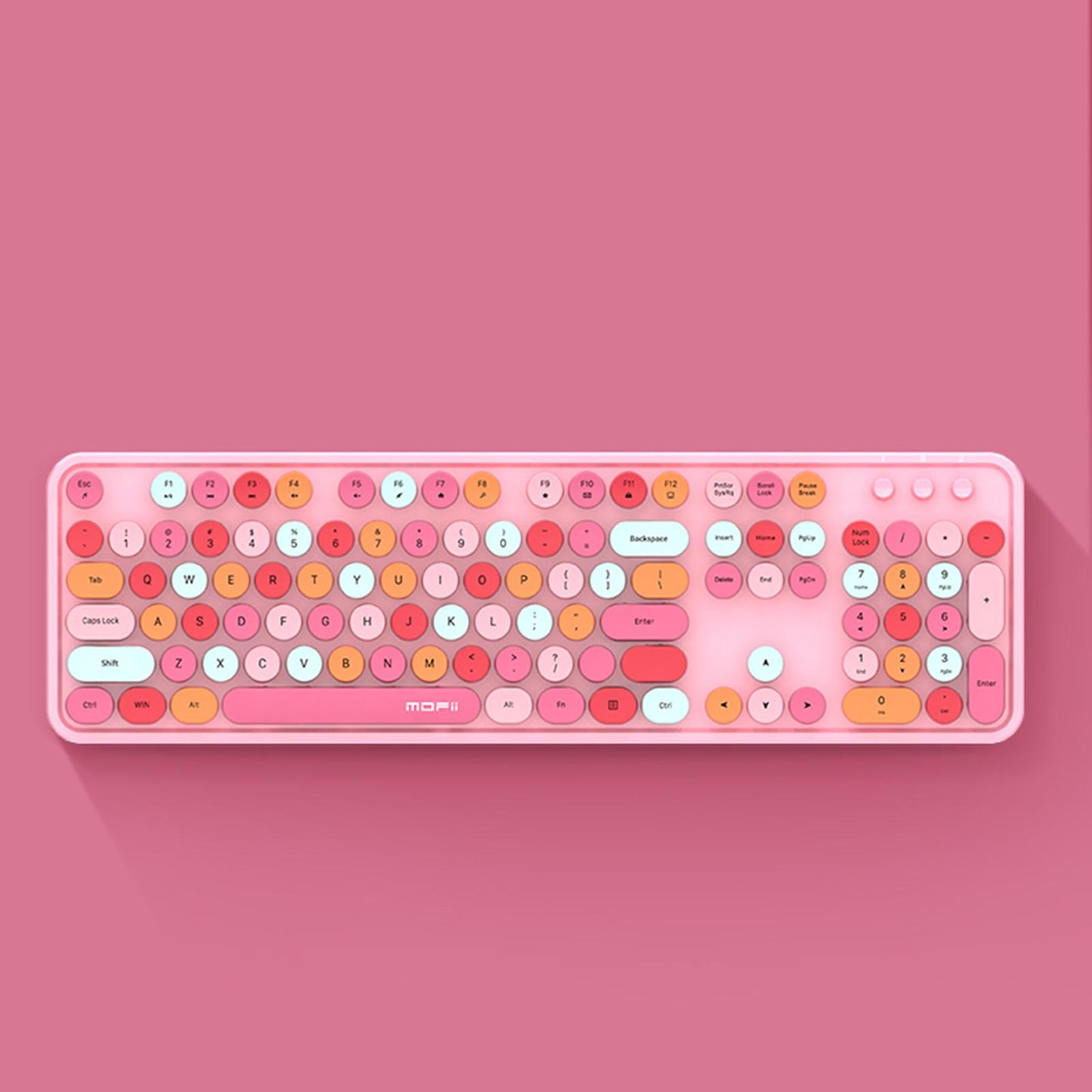 Mini Wireless 2.4G Keyboard with Mouse Combo with Number Pad Pink