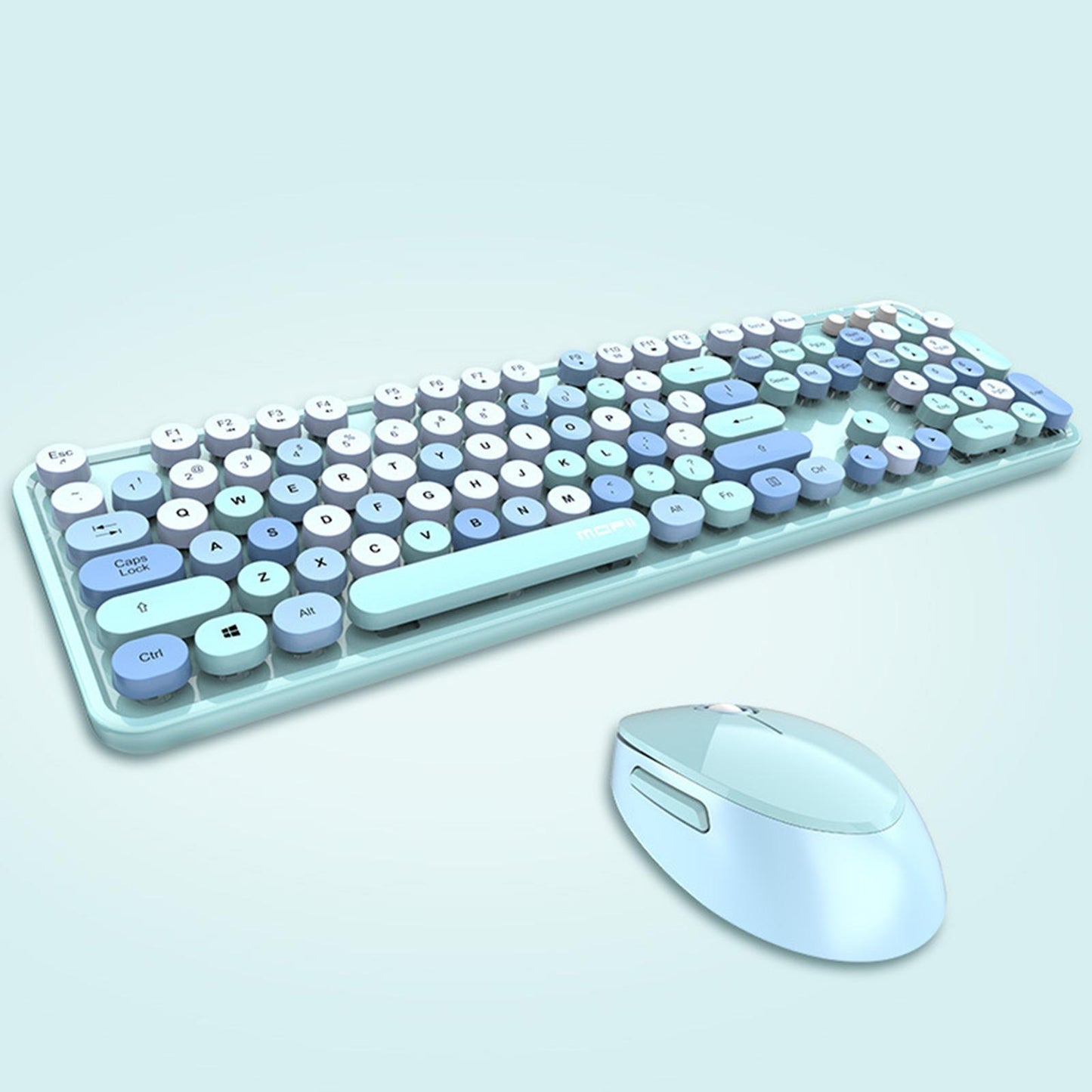 Mini Wireless 2.4G Keyboard with Mouse Combo with Number Pad Blue
