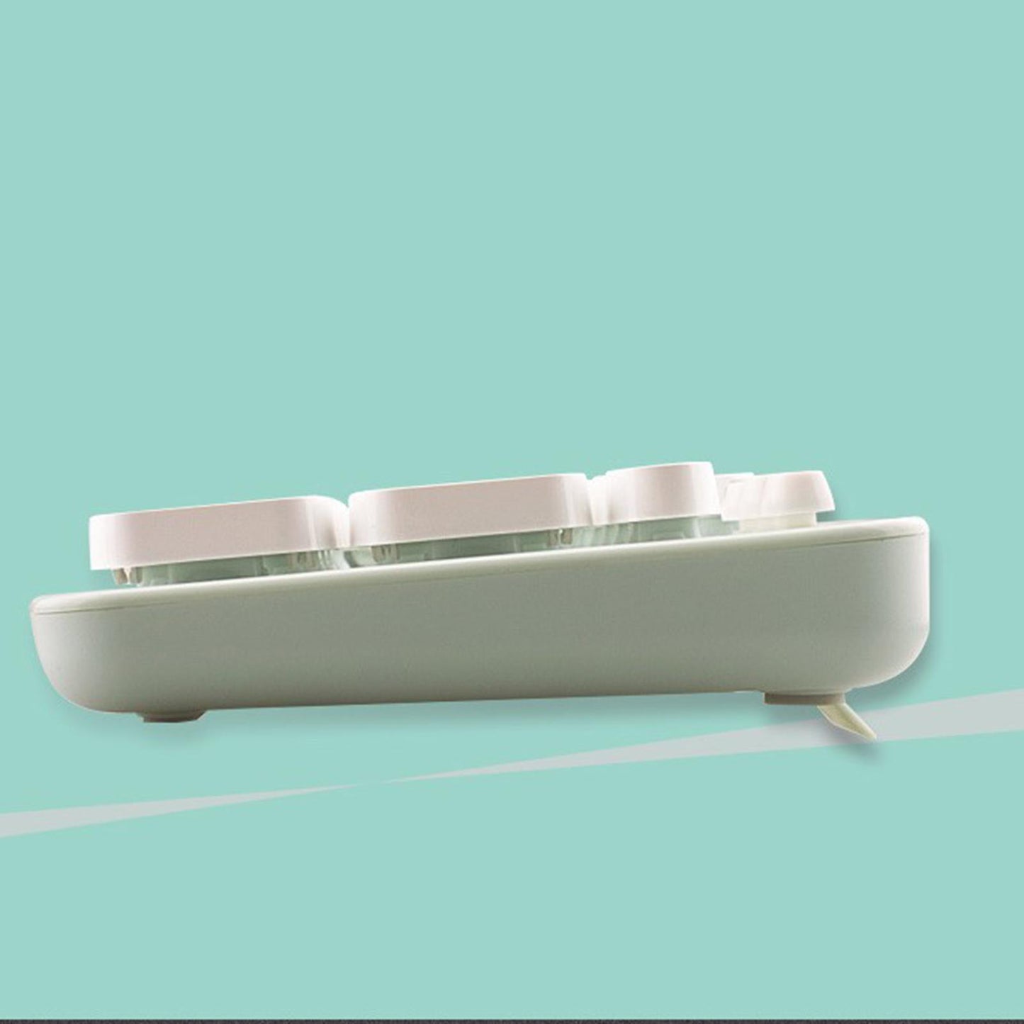 Mini Wireless 2.4G Keyboard with Mouse Combo with Number Pad White Green