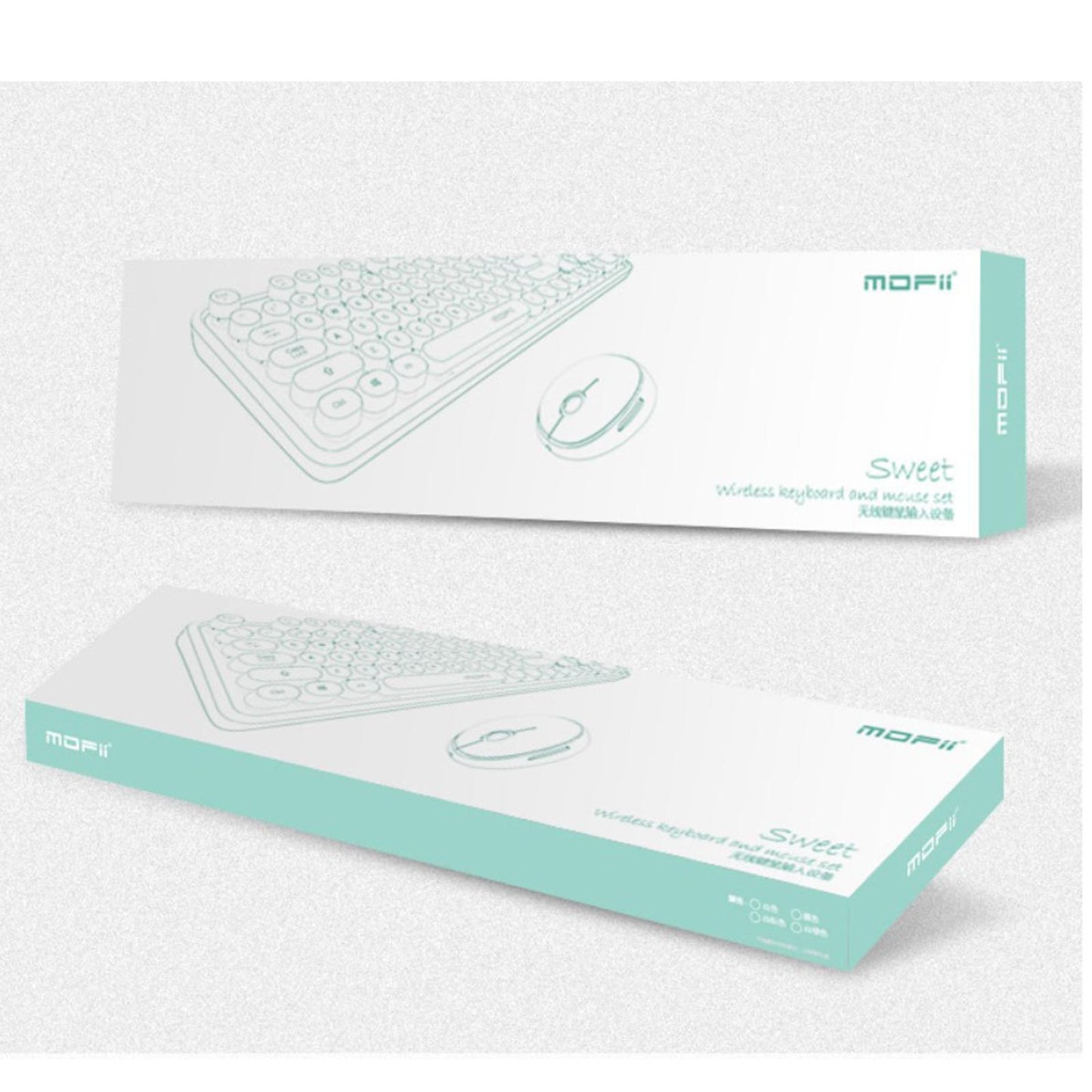 Mini Wireless 2.4G Keyboard with Mouse Combo with Number Pad White Green