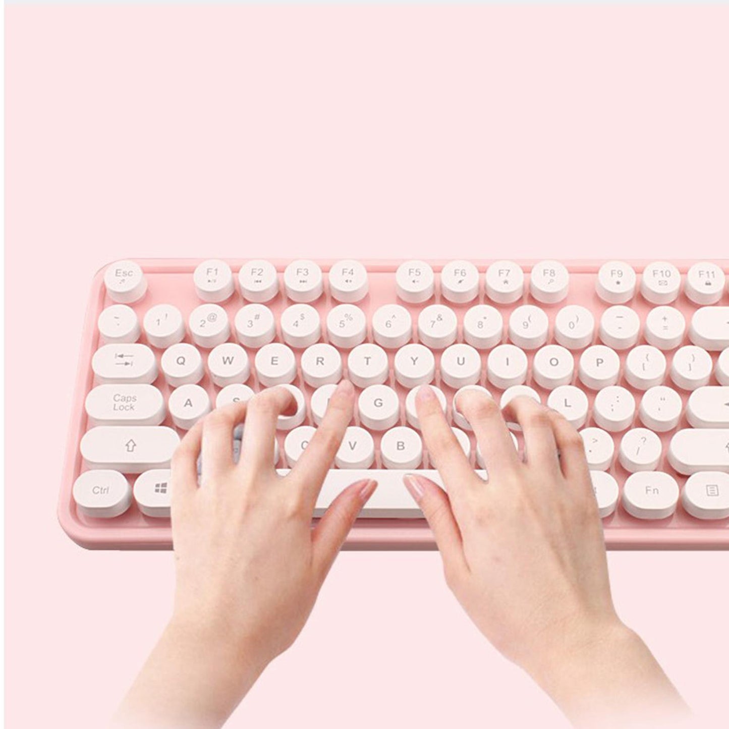 Mini Wireless 2.4G Keyboard with Mouse Combo with Number Pad White Green