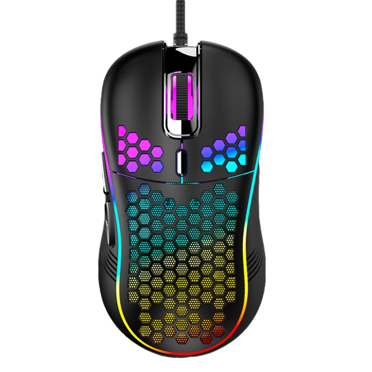 Honeycomb Wired Gaming Mouse RGB Lighting for Desktop PC Universal 6 Buttons