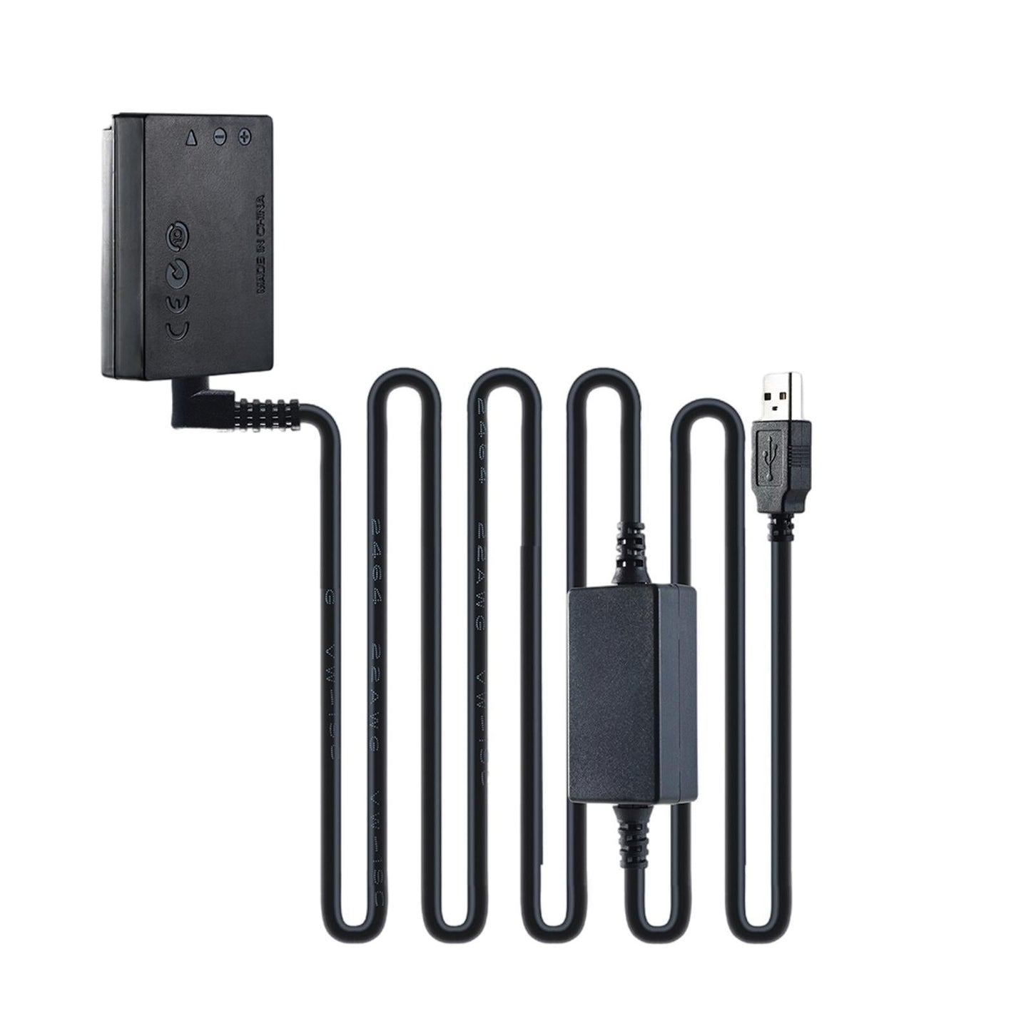 E12 Dummy Battery USB Power Adapter Kit for EOS M2 M10 M50 M200 Cameras