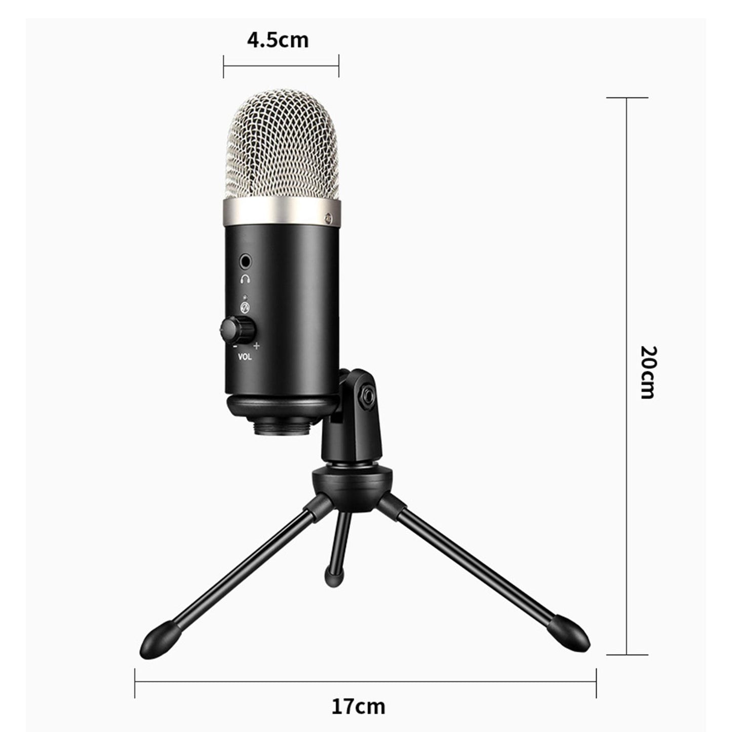 USB Computer Microphone for Laptop Desktop Recording Gaming Streaming Mic