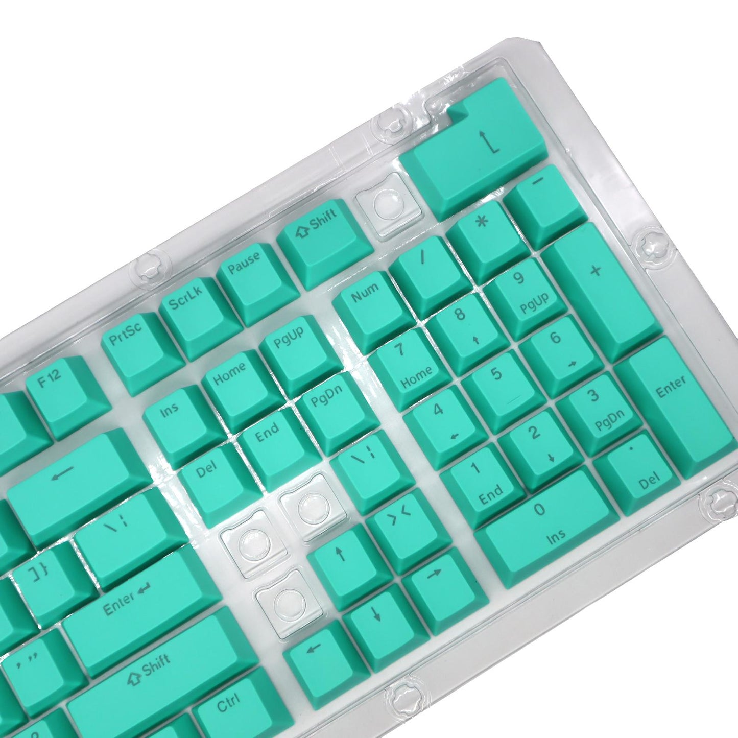 DIY PBT 104 Keys Keycaps for 61 64 72 98 Gaming Mechanical Keyboard Cyan
