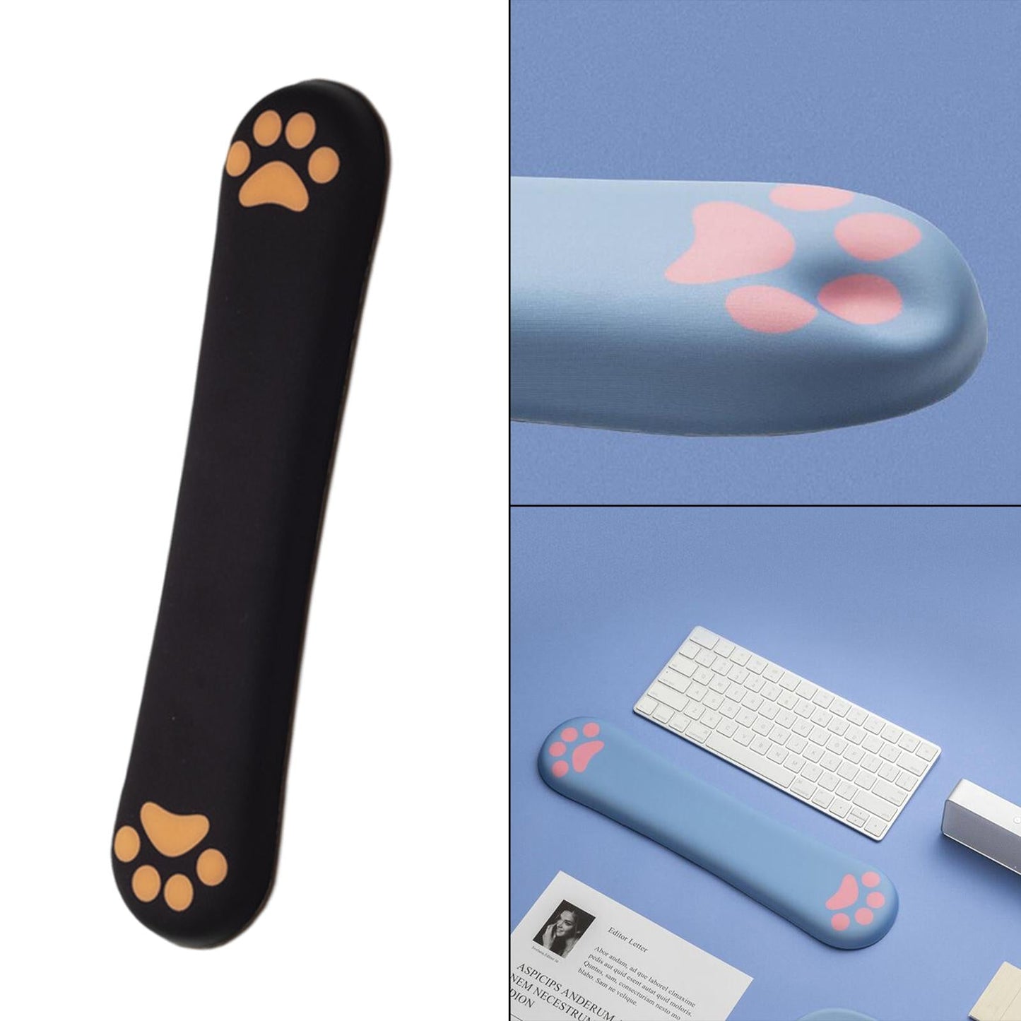 Ergonomic Keyboard Wrist Rest Pad For Laptop PC Computer Cat Paw Black