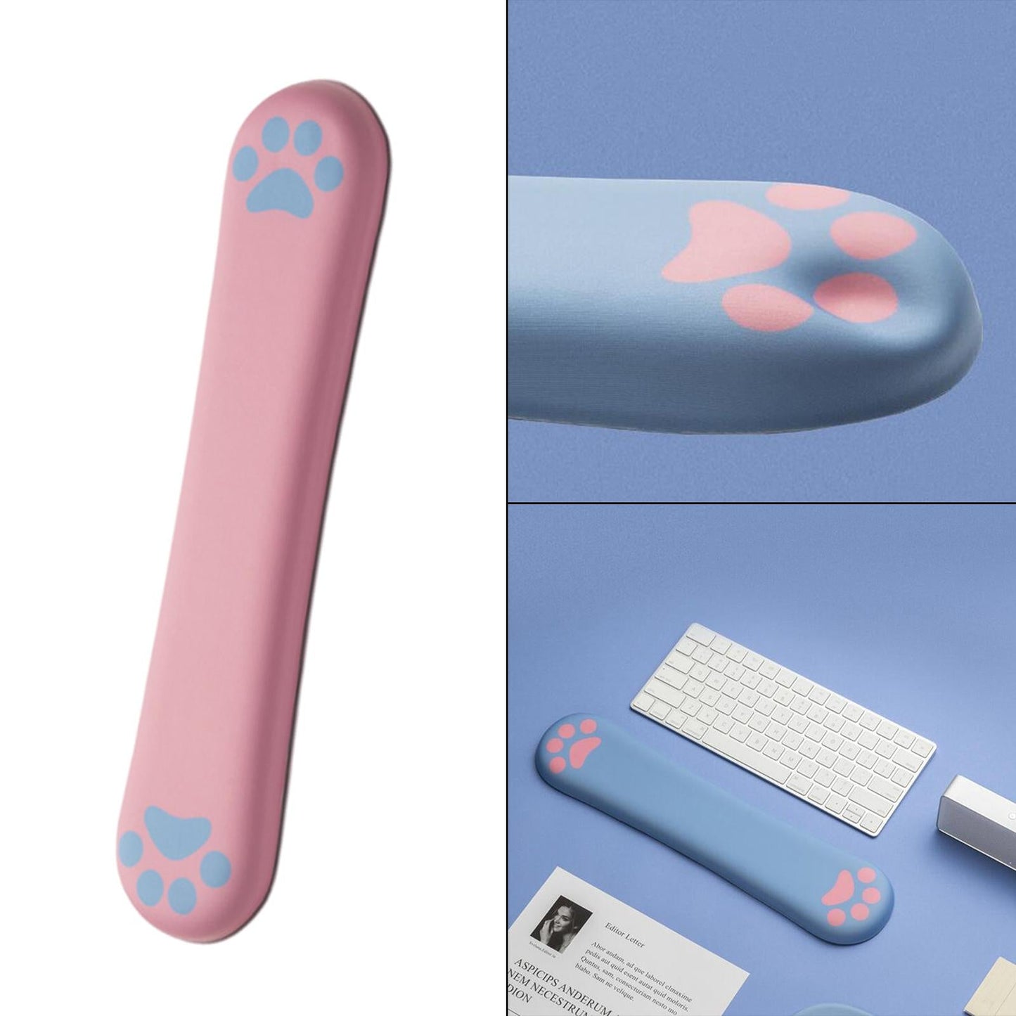 Ergonomic Keyboard Wrist Rest Pad For Laptop PC Computer Cat Paw Pink