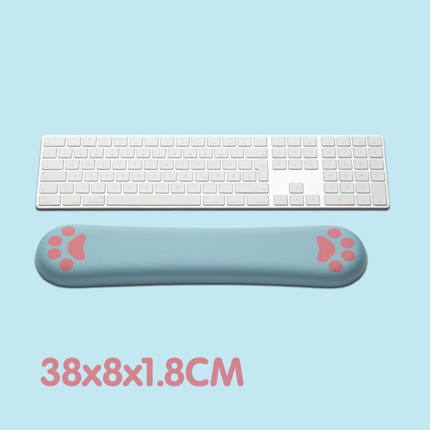 Ergonomic Keyboard Wrist Rest Pad For Laptop PC Computer Cat Paw Cyan