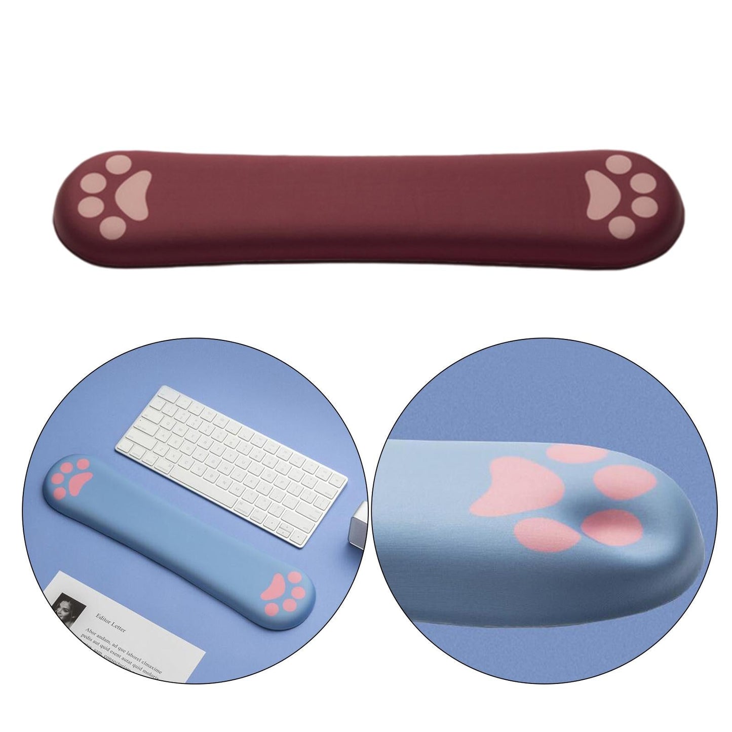 Ergonomic Keyboard Wrist Rest Pad For Laptop PC Computer Cat Paw Red