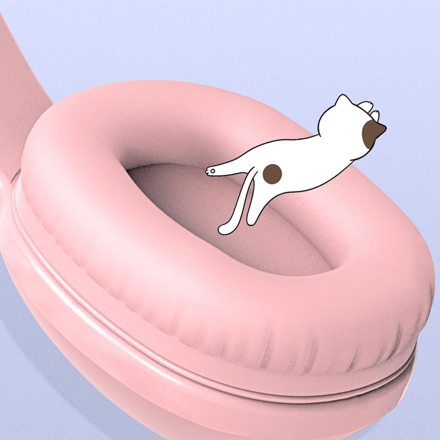 USB Cat Ear Wired Headset for PC Games Laptop TV Smartphones pink